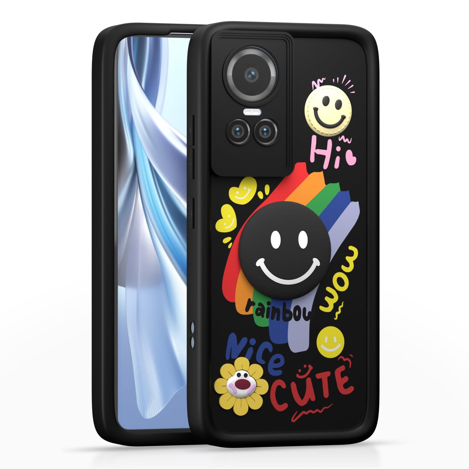 Oppo Reno 10 5G Soft Silicone mobile cover in black by Pikkme