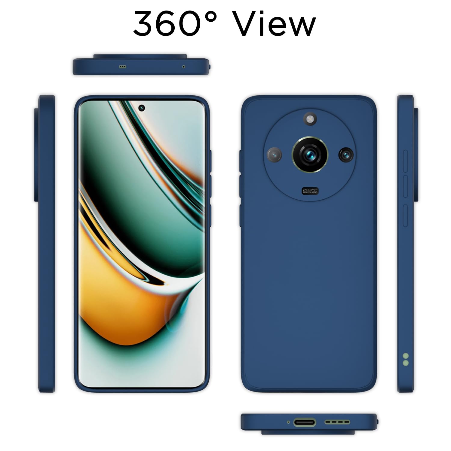 Pikkme Realme 11 Pro/11 Pro Plus 5G Liquid Silicone blue mobile cover – photo 4