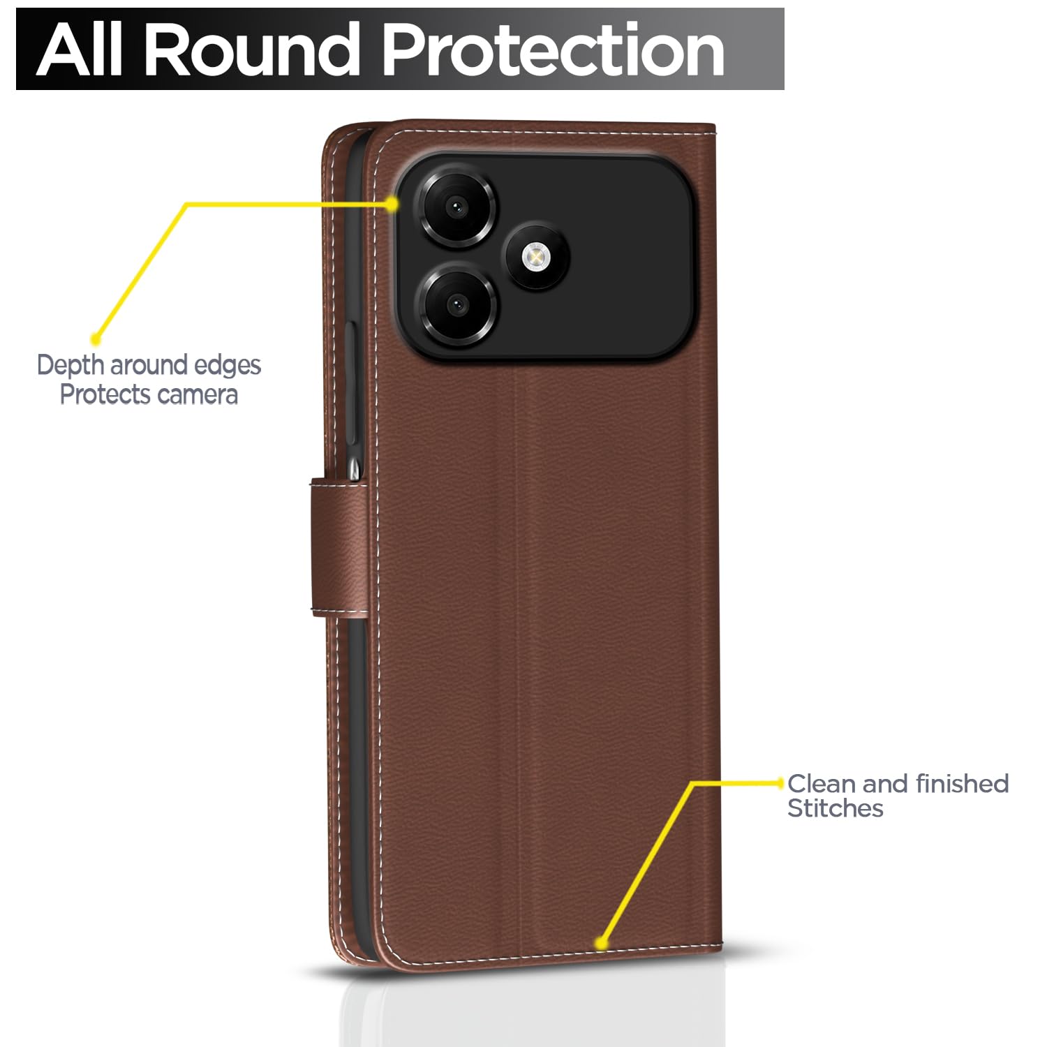 Pikkme Oppo A6c tan flip case – photo 4