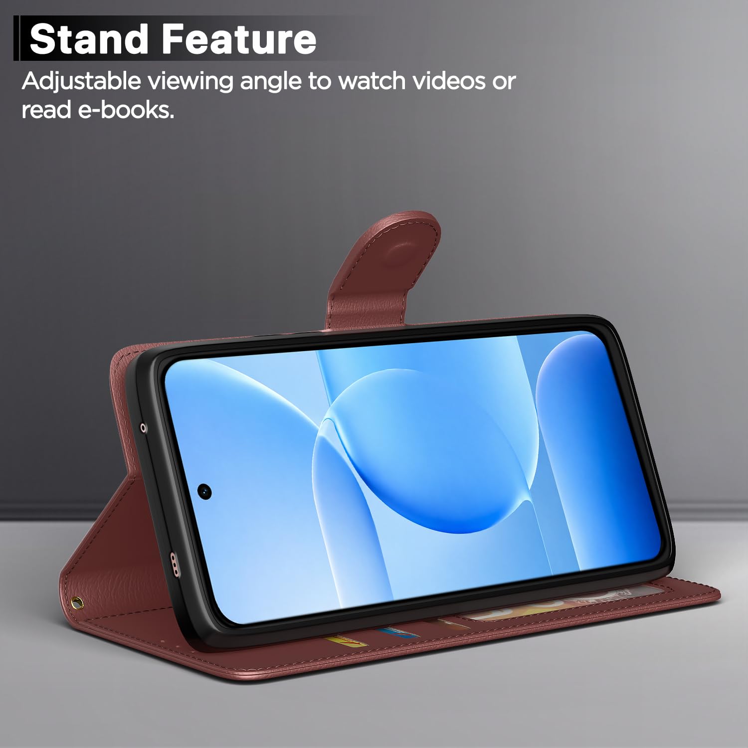 Vivo S2 5G Wallet wallet flip cover in brown by Pikkme – photo 3