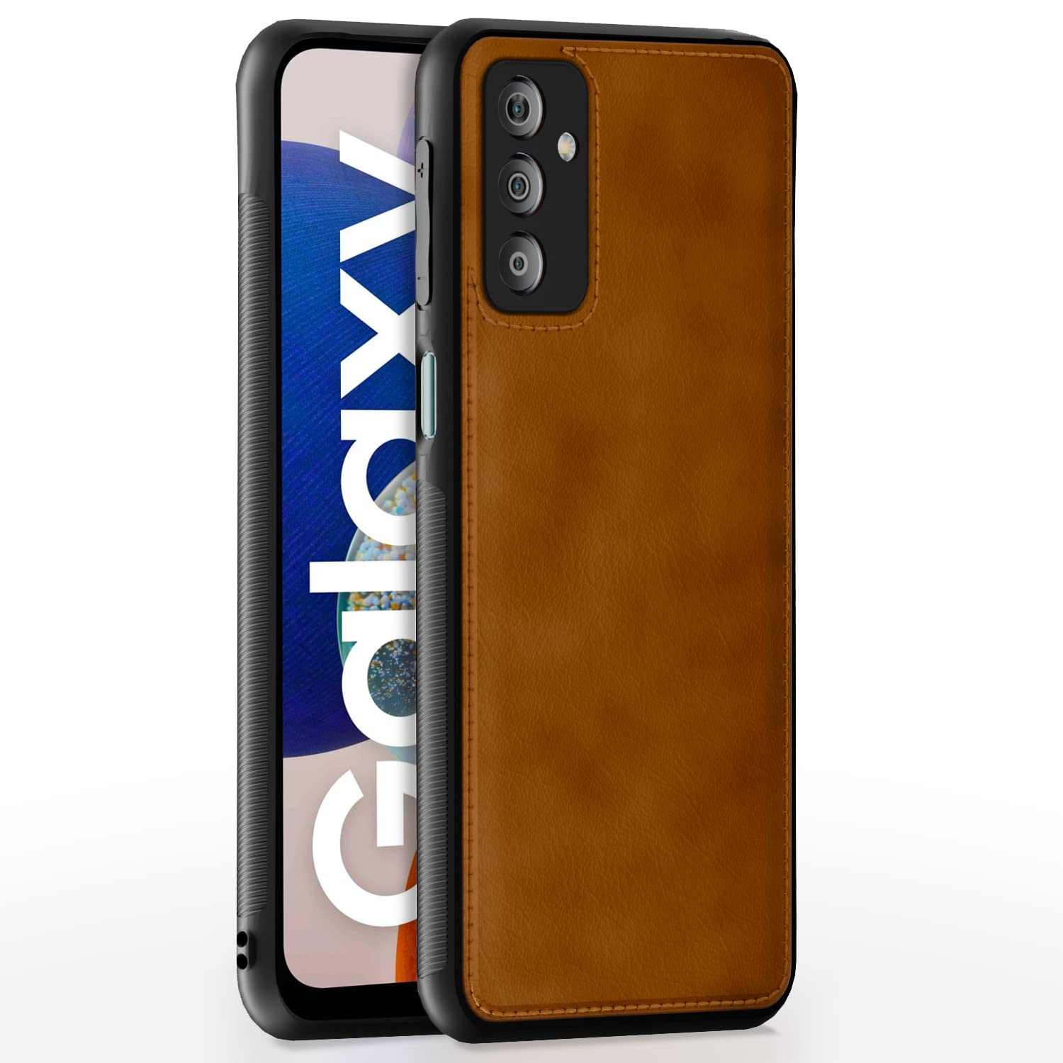 Samsung A14 5G Leather phone cover in brown by Pikkme