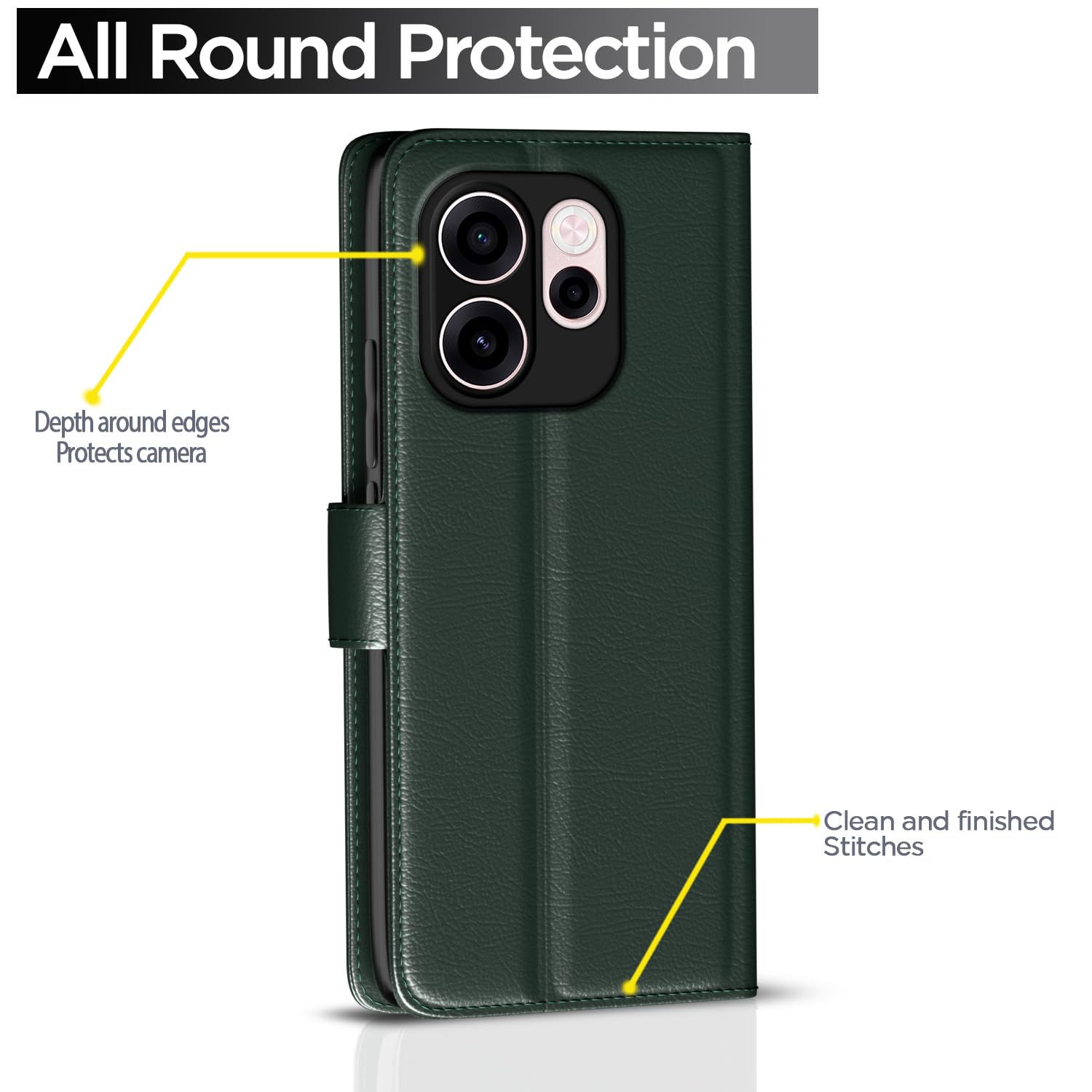 Green flip cover for Oppo Reno 15C 5G – Pikkme – photo 4