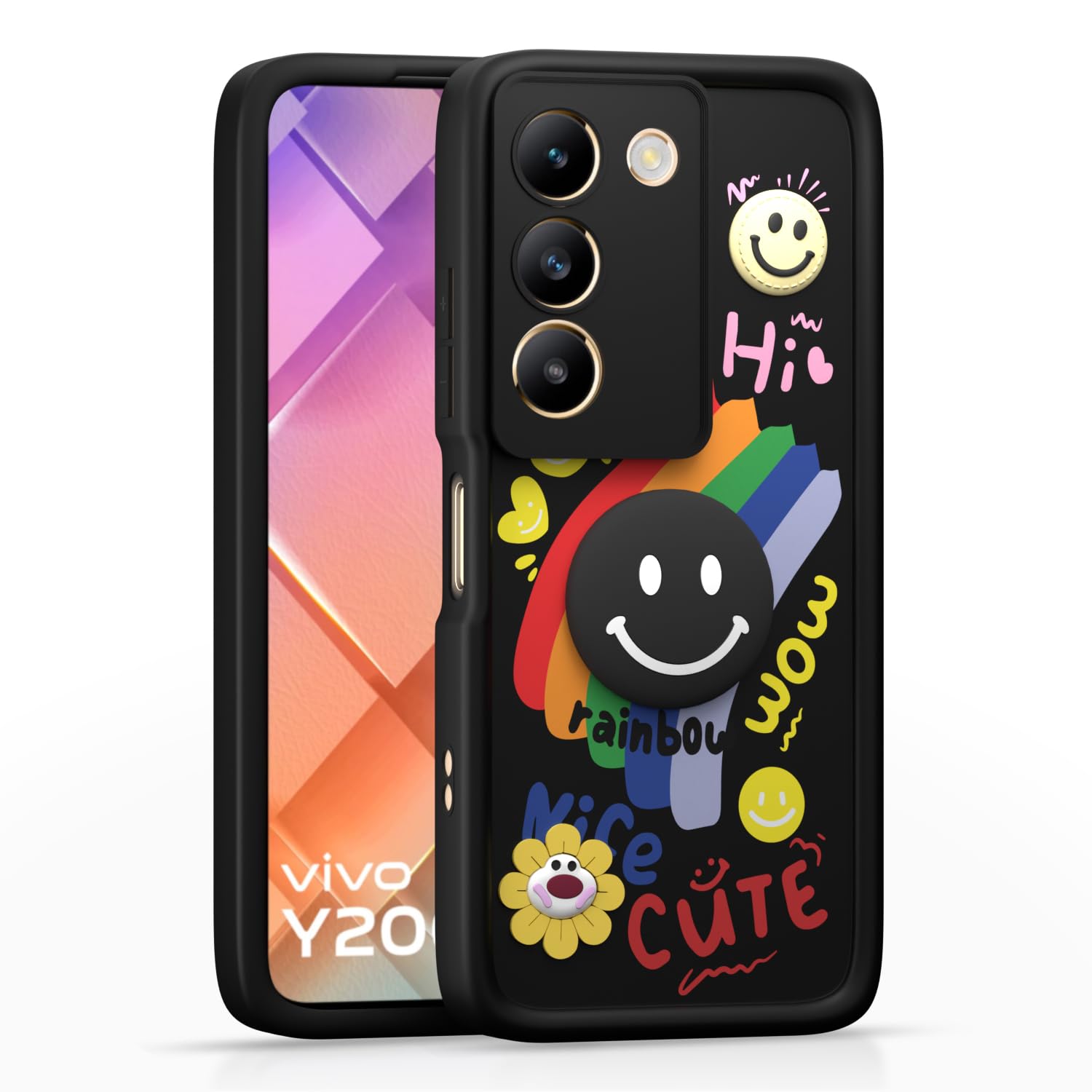 Pikkme black Soft Silicone back cover for Vivo Y200e/T3 5G
