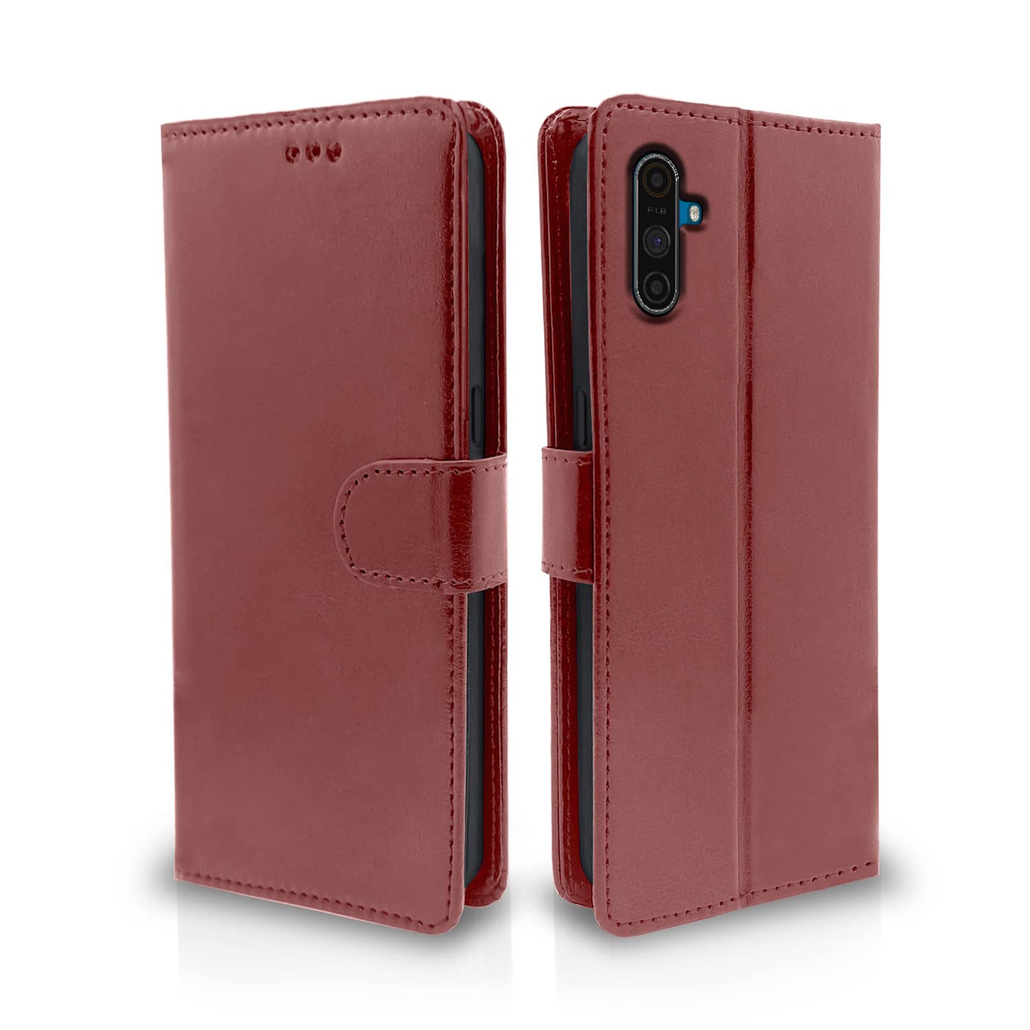 Pikkme Realme C3 Vintage Flip Cover | Brown