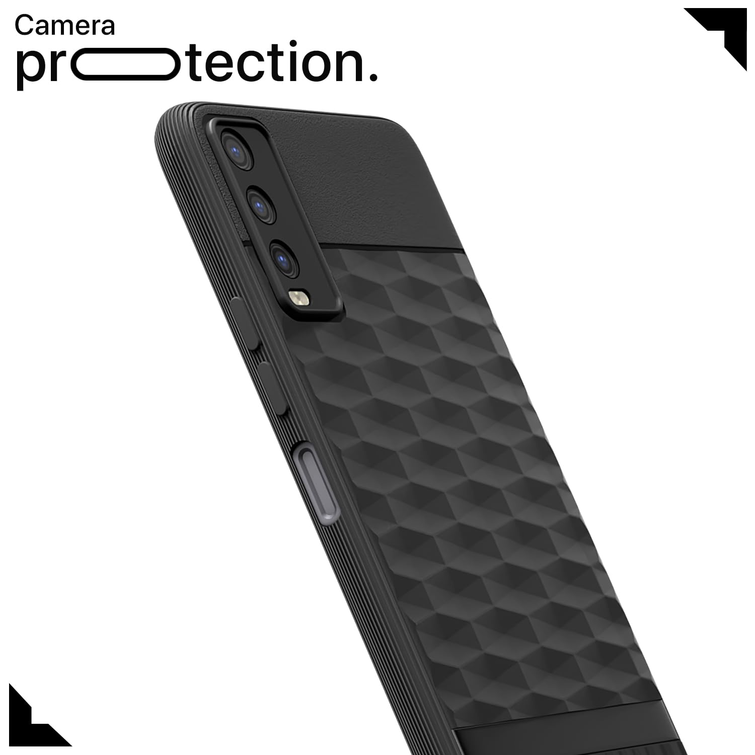 Pikkme Vivo Y12s / Y20 / Y20i / Y20G Gencase Back Cover (Black)