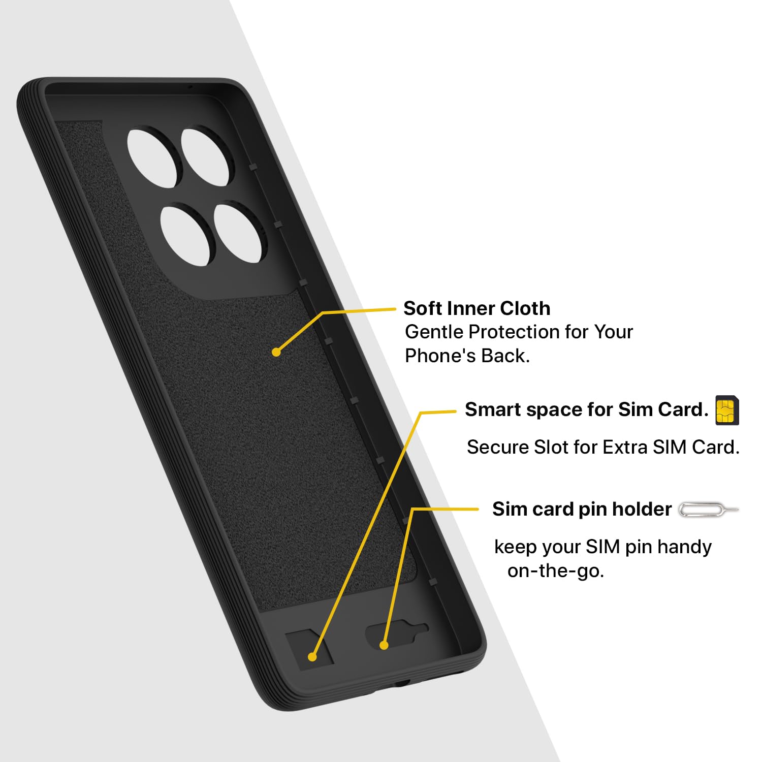 Pikkme Motorola Moto Edge 60 5G / Motorola Moto Edge 60 Fusion 5G Shockproof Soft Flexible Gencase Back cover (Black)