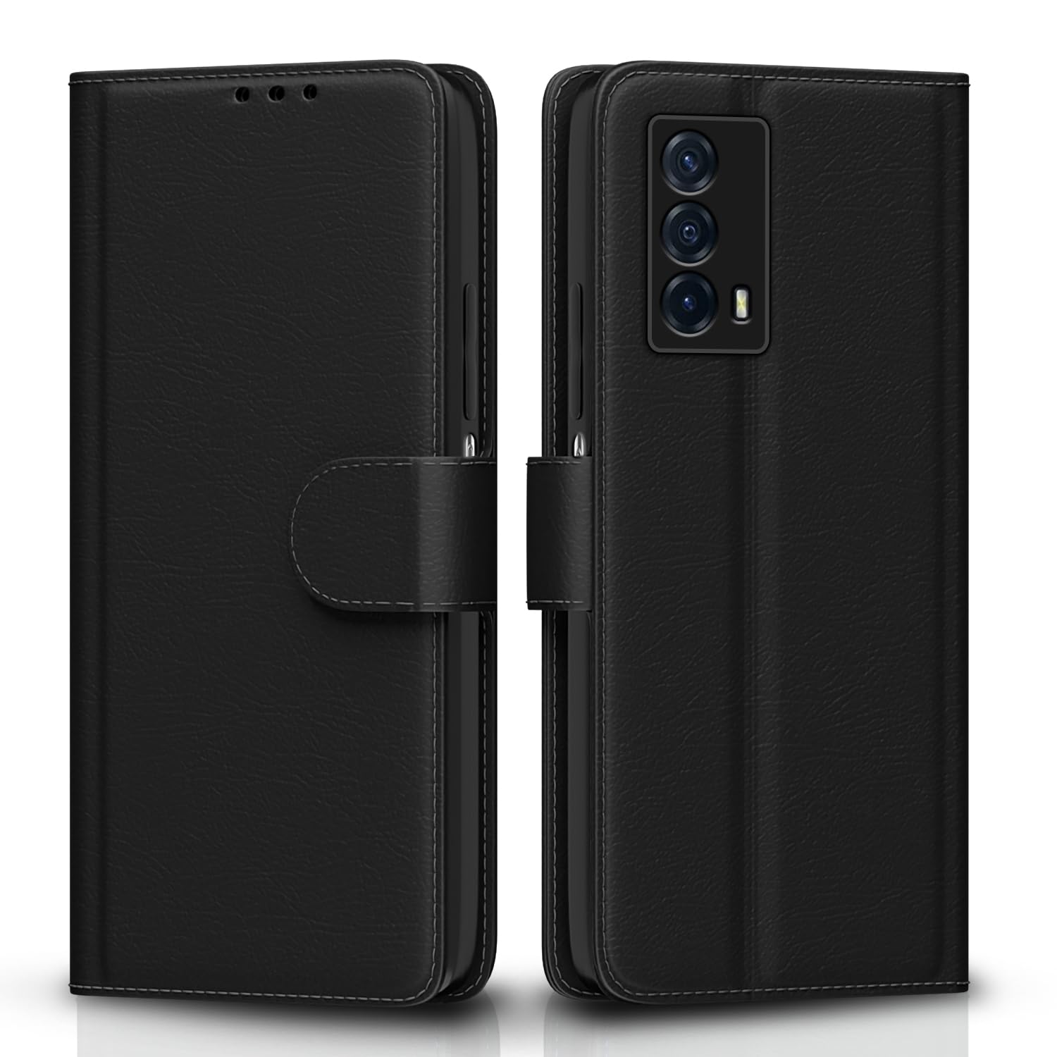 Pikkme black wallet flip cover for iQOO Z5 5G