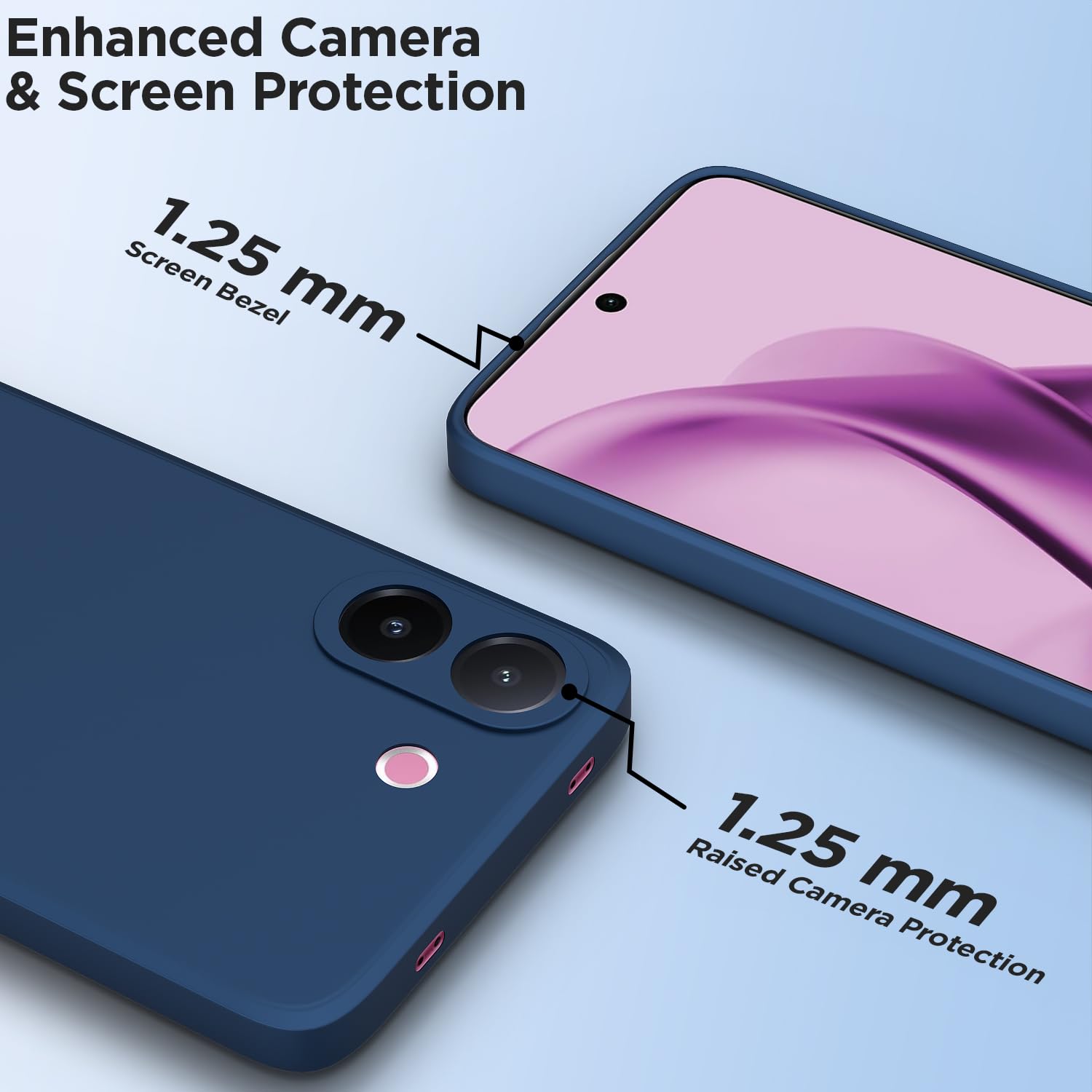 Blue Matte phone cover for Vivo V60e/V60 5G – Pikkme – photo 2