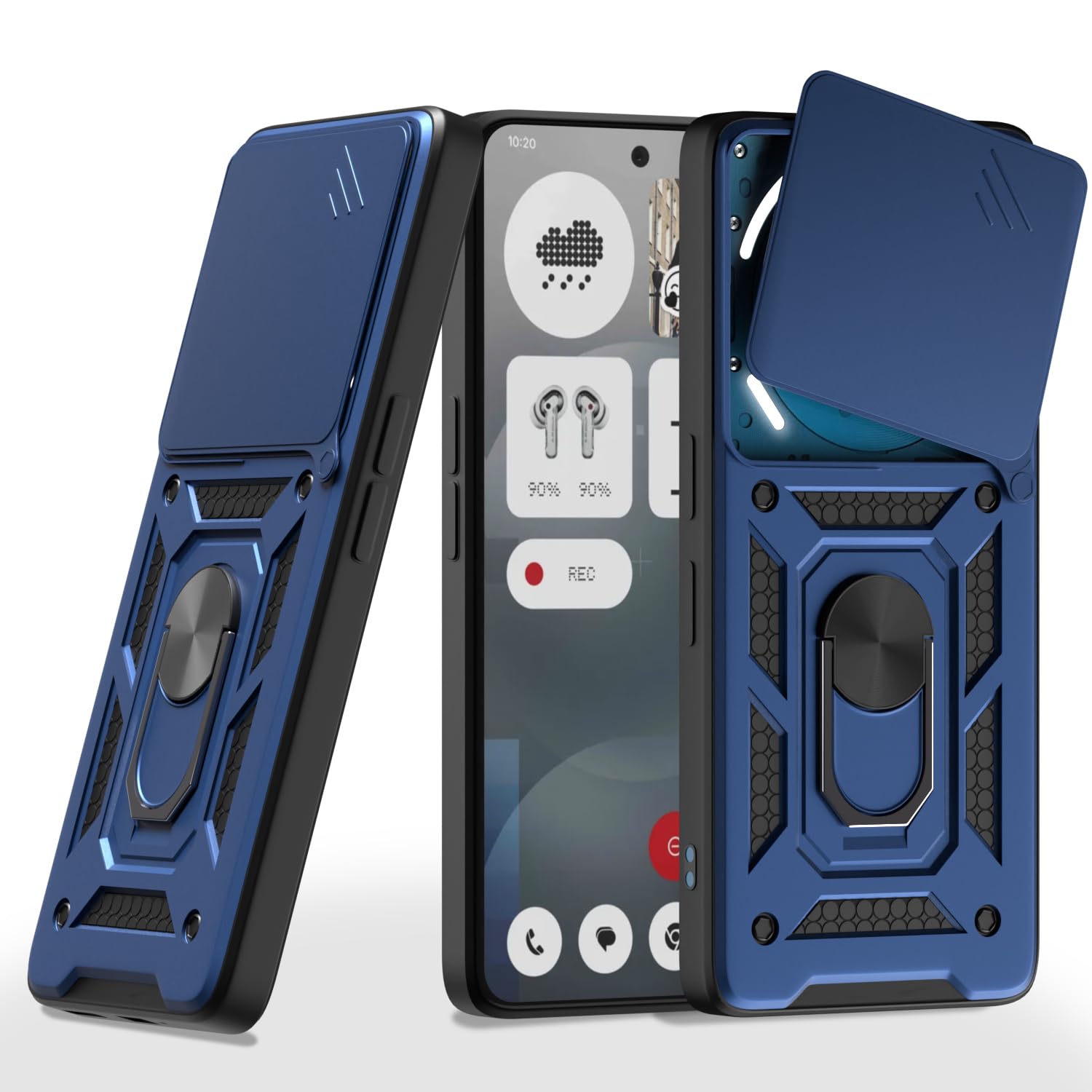 Pikkme Nothing Phone 3a 5G D10 Tough Armor Back Cover (Blue)