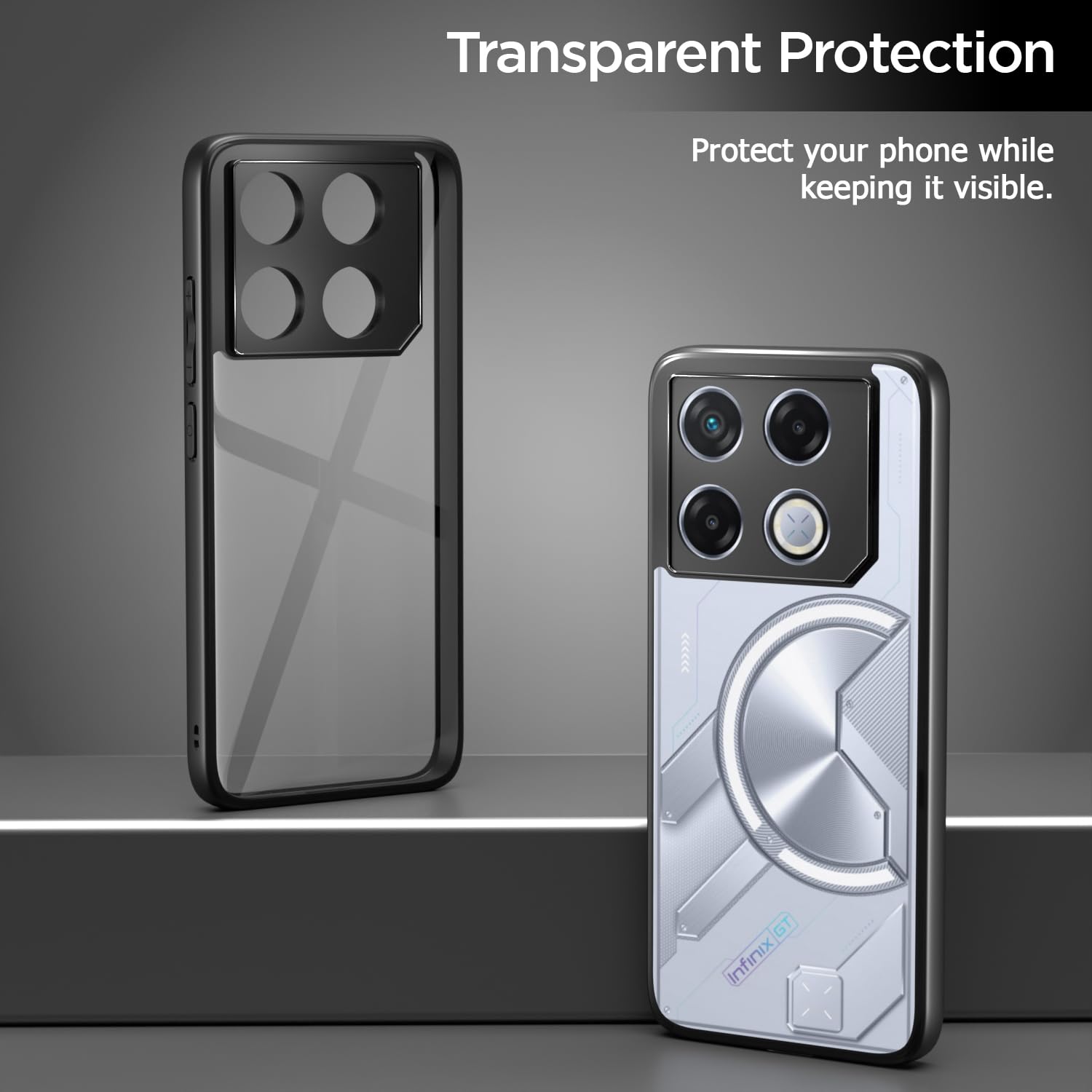 Pikkme Infinix GT 20 Pro 5G Eagle 2 Shockproof Sleek Hybrid Armor Back cover (Black)