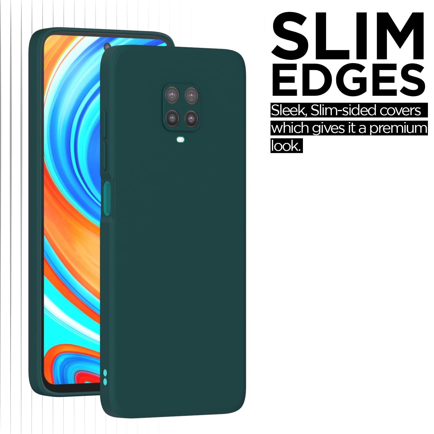 Pikkme Redmi Note 10 Lite / Redmi Note 9 Pro / Note 9 Pro Max Soft Matte Silicone Shockproof Case (Green)
