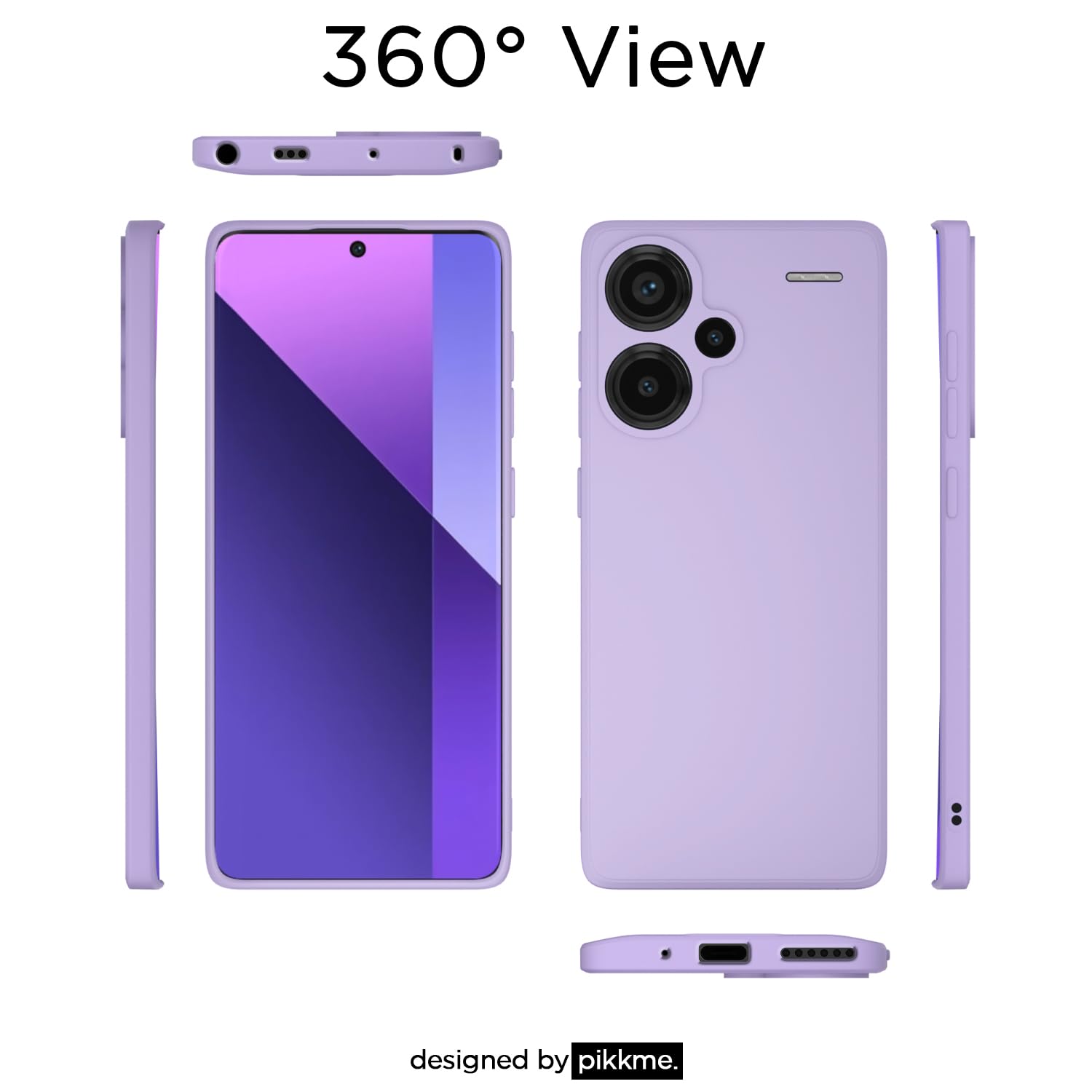 Pikkme Redmi Note 13 Pro Plus 5G Liquid Silicone Back Cover | Purple