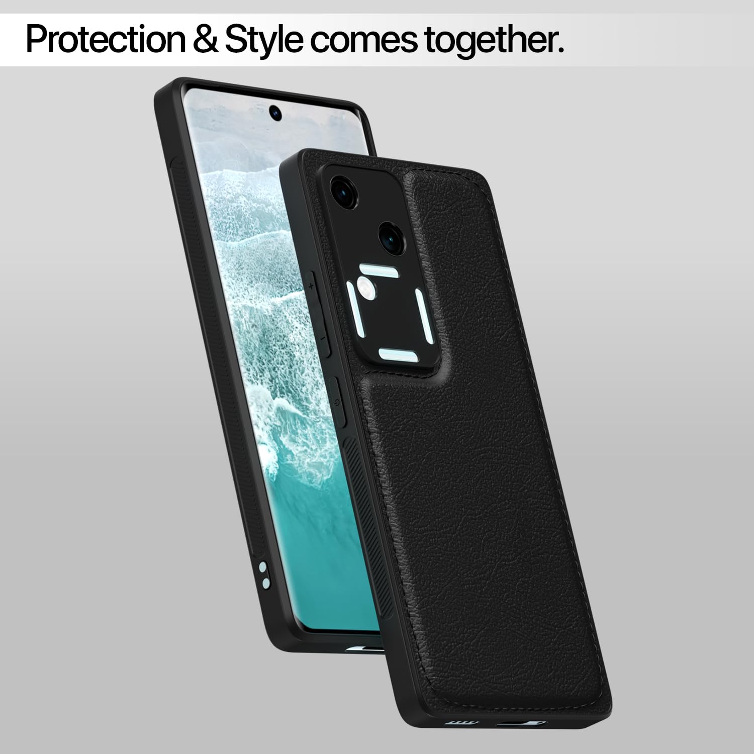 Pikkme Vivo V30 / V30 Pro 5G Leatherback Back Case | Black