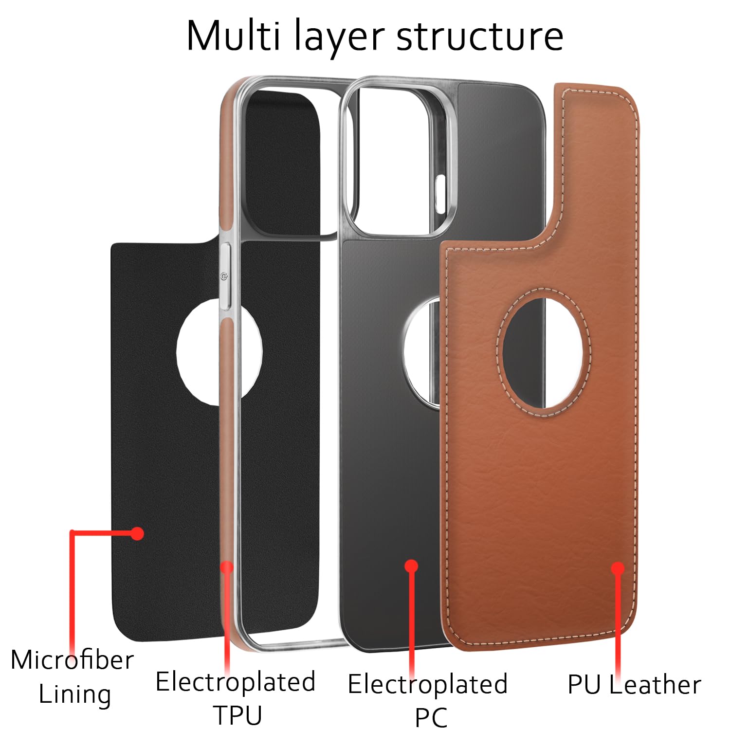 Pikkme iPhone 11 Pro Max Leatherback chrome brown back cover – photo 3