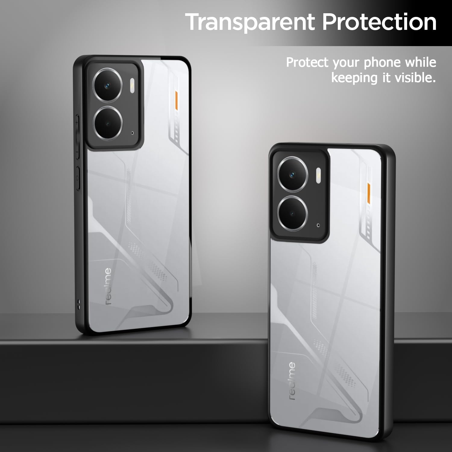 Pikkme Realme P3 Eagle 2 Back Cover (Black)