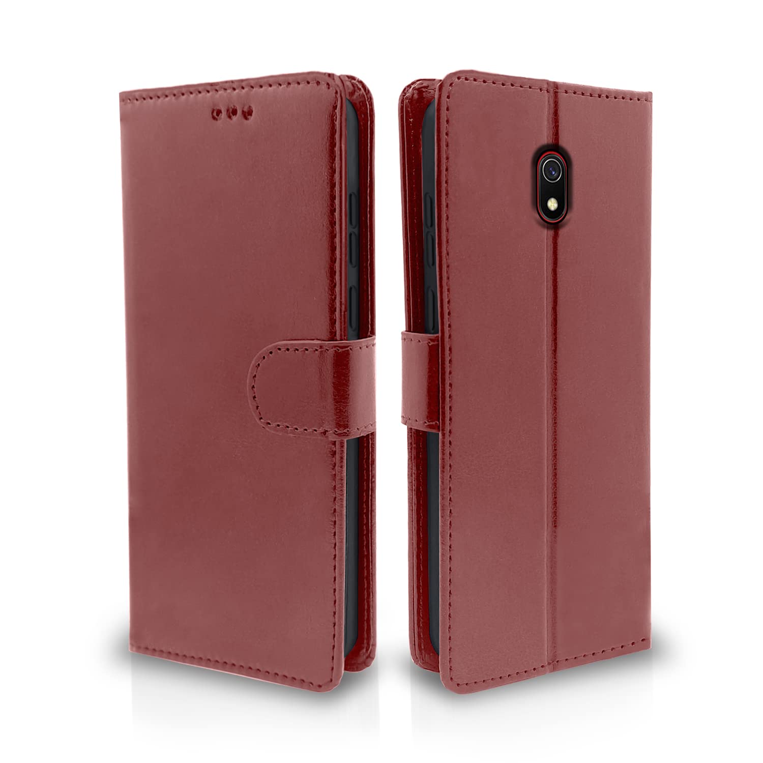 Pikkme Redmi 8A brown mobile flip cover