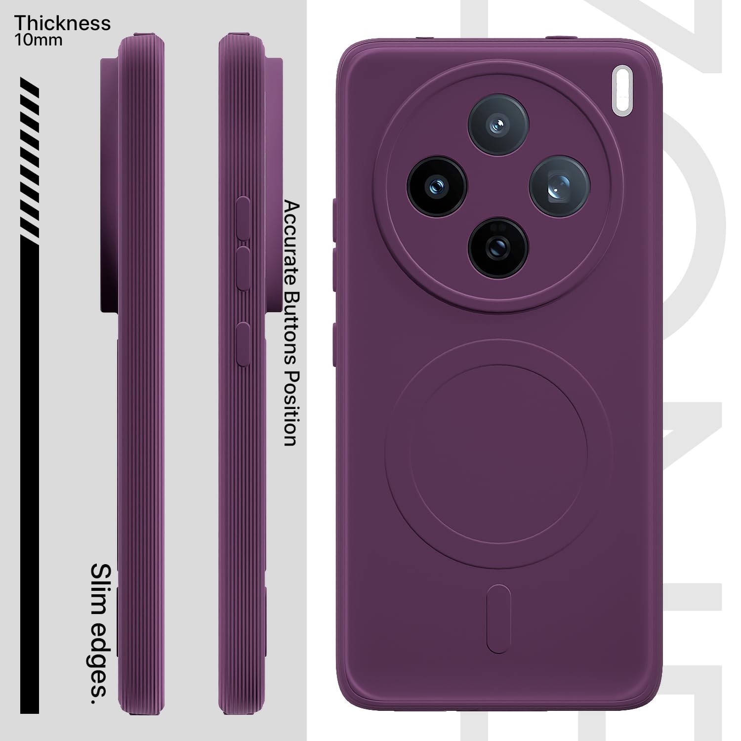 Purple MagSafe back cover for Vivo X200T 5G – Pikkme – photo 3