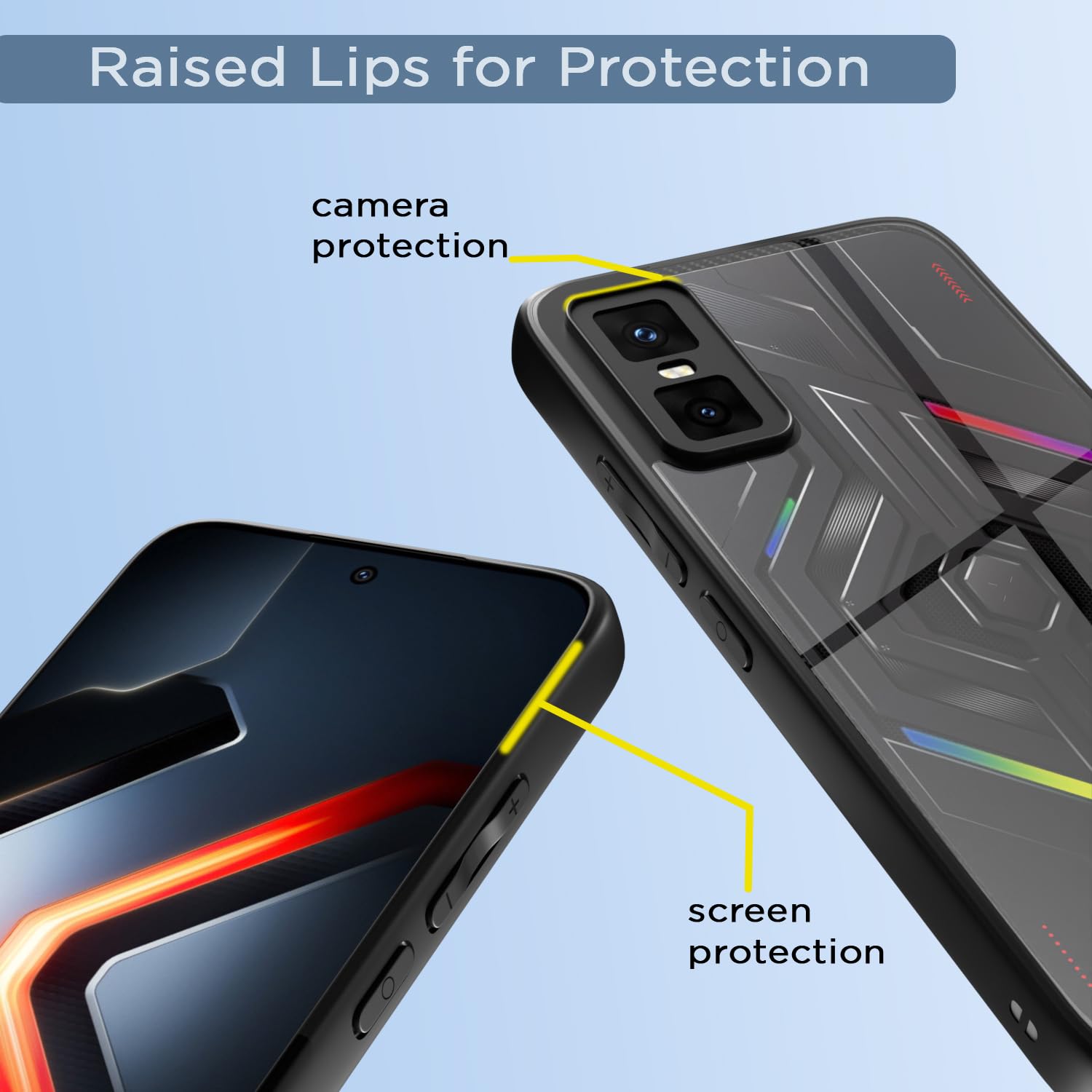 Pikkme Infinix GT 30 Pro 5G Eagle 2 Shockproof Sleek Hybrid Armor Back cover (Black)