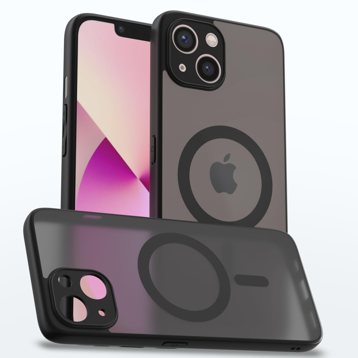 Black smoke mag-safe mobile cover for iPhone 14 – Pikkme