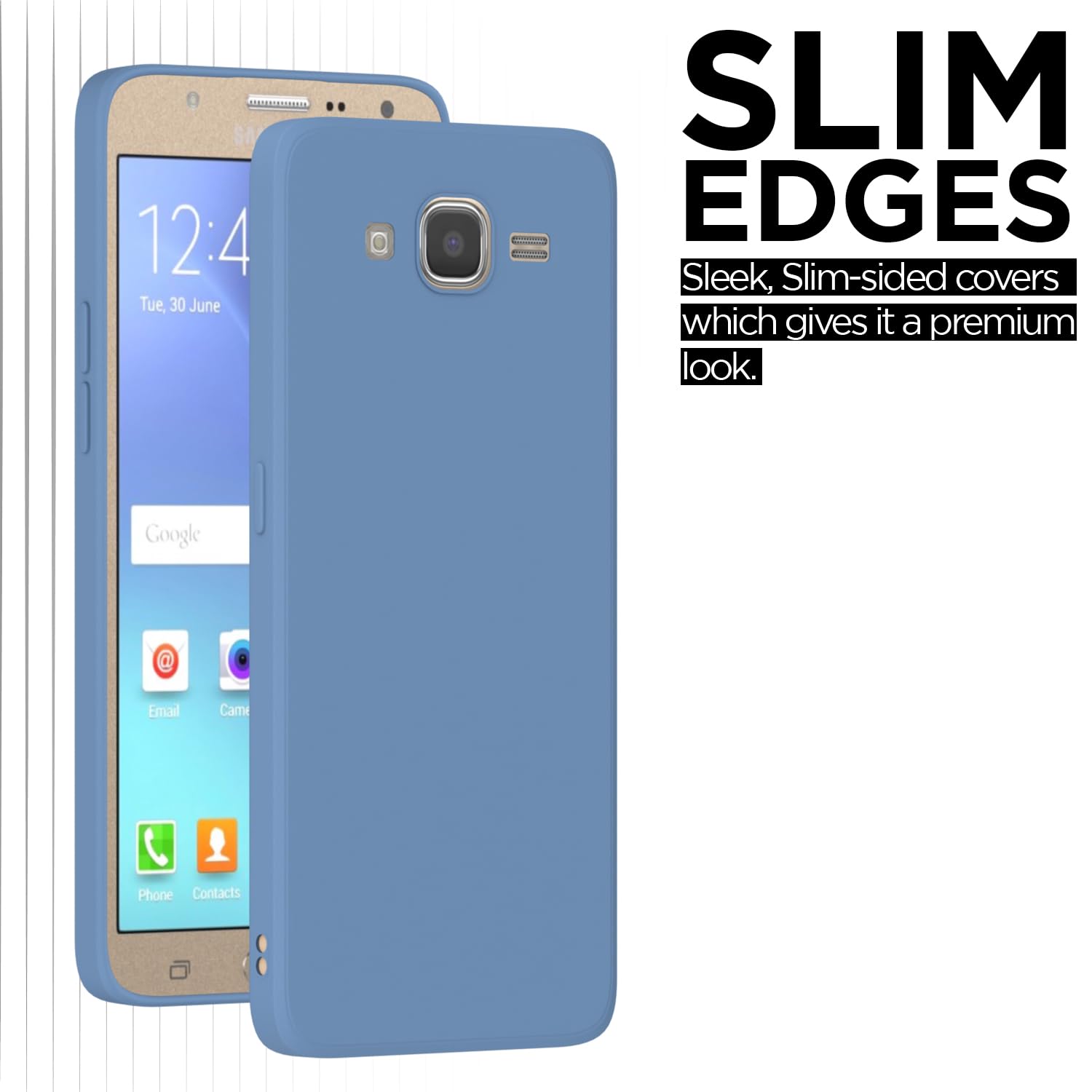 Pikkme Samsung Galaxy J7 2015 / J7 / J7 Nxt Soft Matte Silicone Shockproof Case (Aqua Blue)