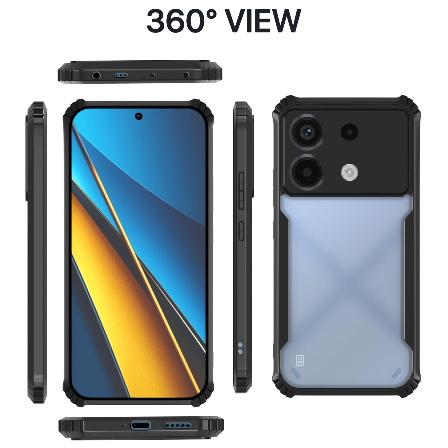 Poco X6 5G Clear phone cover in black by Pikkme – photo 2
