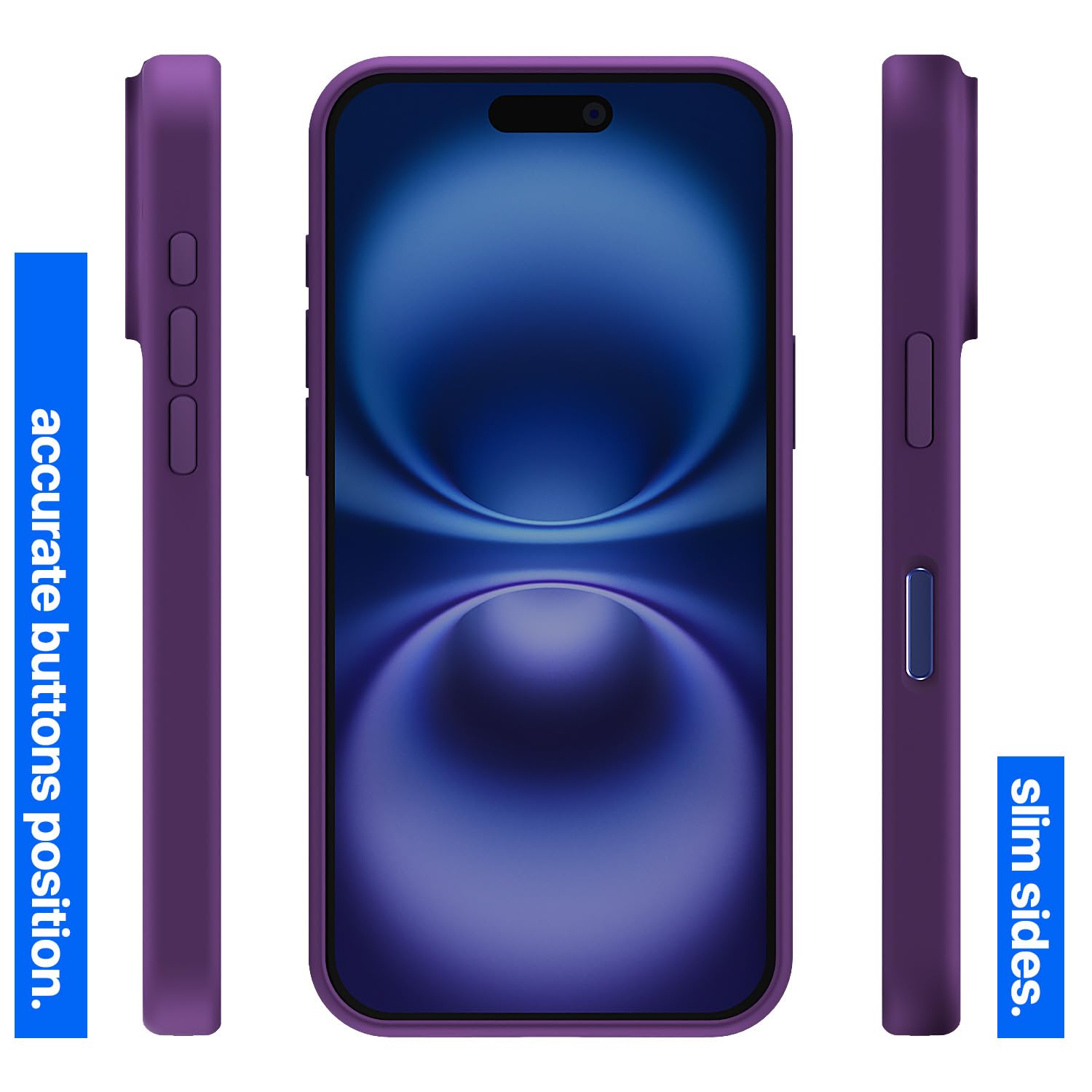 Pikkme iPhone 16 Plus Super Soft Silicone Back Cover (Grape)