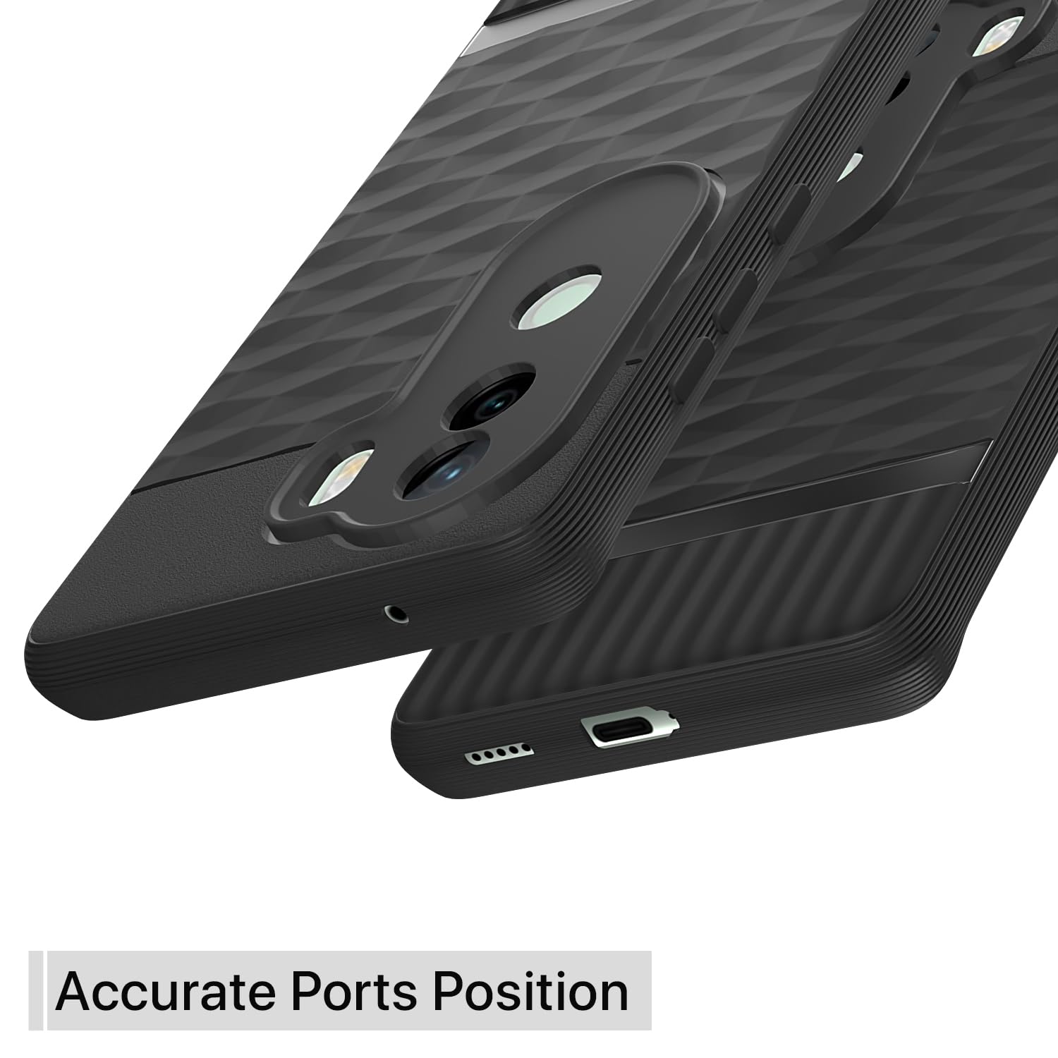Pikkme Vivo V40e / iQOO Z9s 5G Soft Flexible Shockproof Gencase Back Cover (Black)