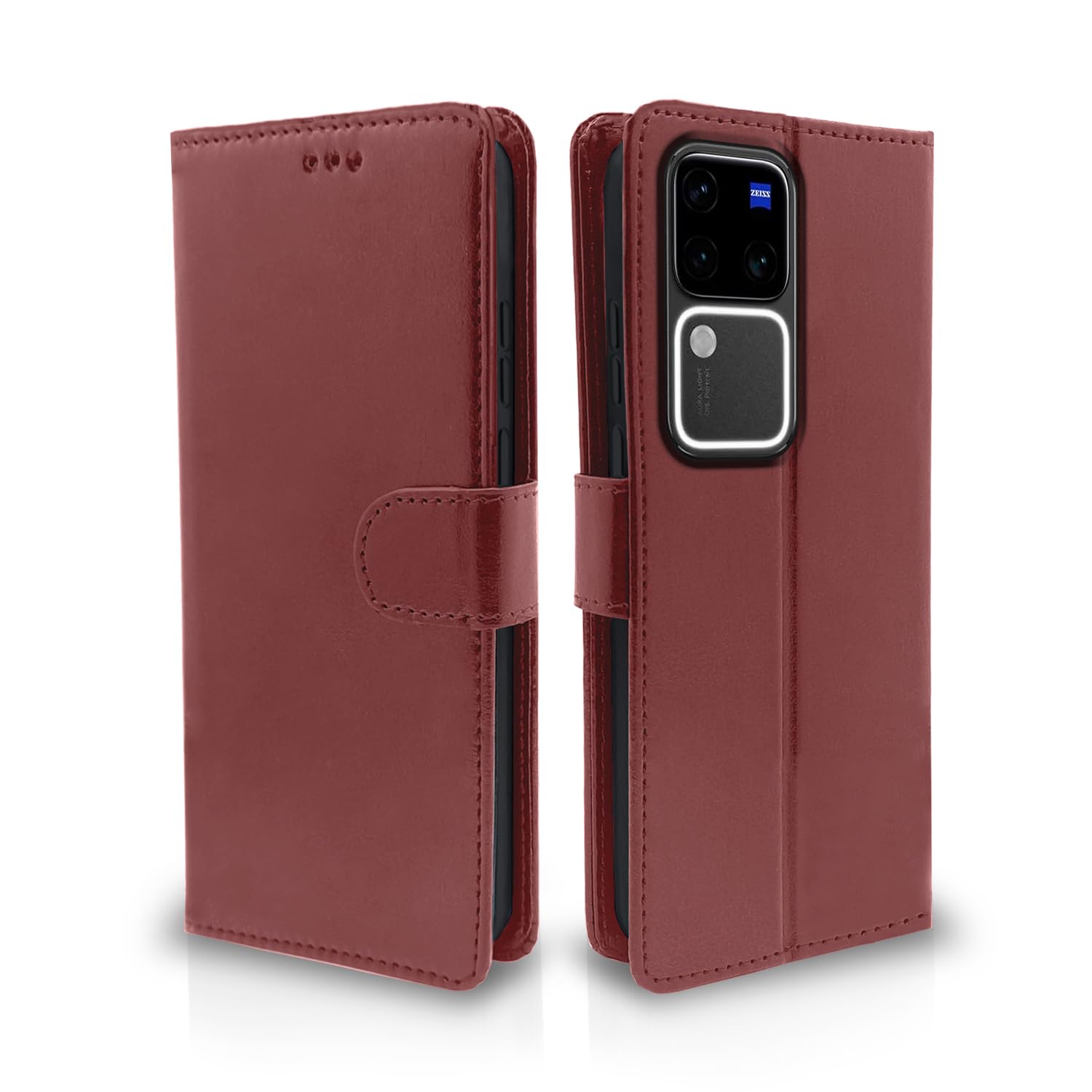 Pikkme Vivo V30 Pro 5G Wallet brown flip cover