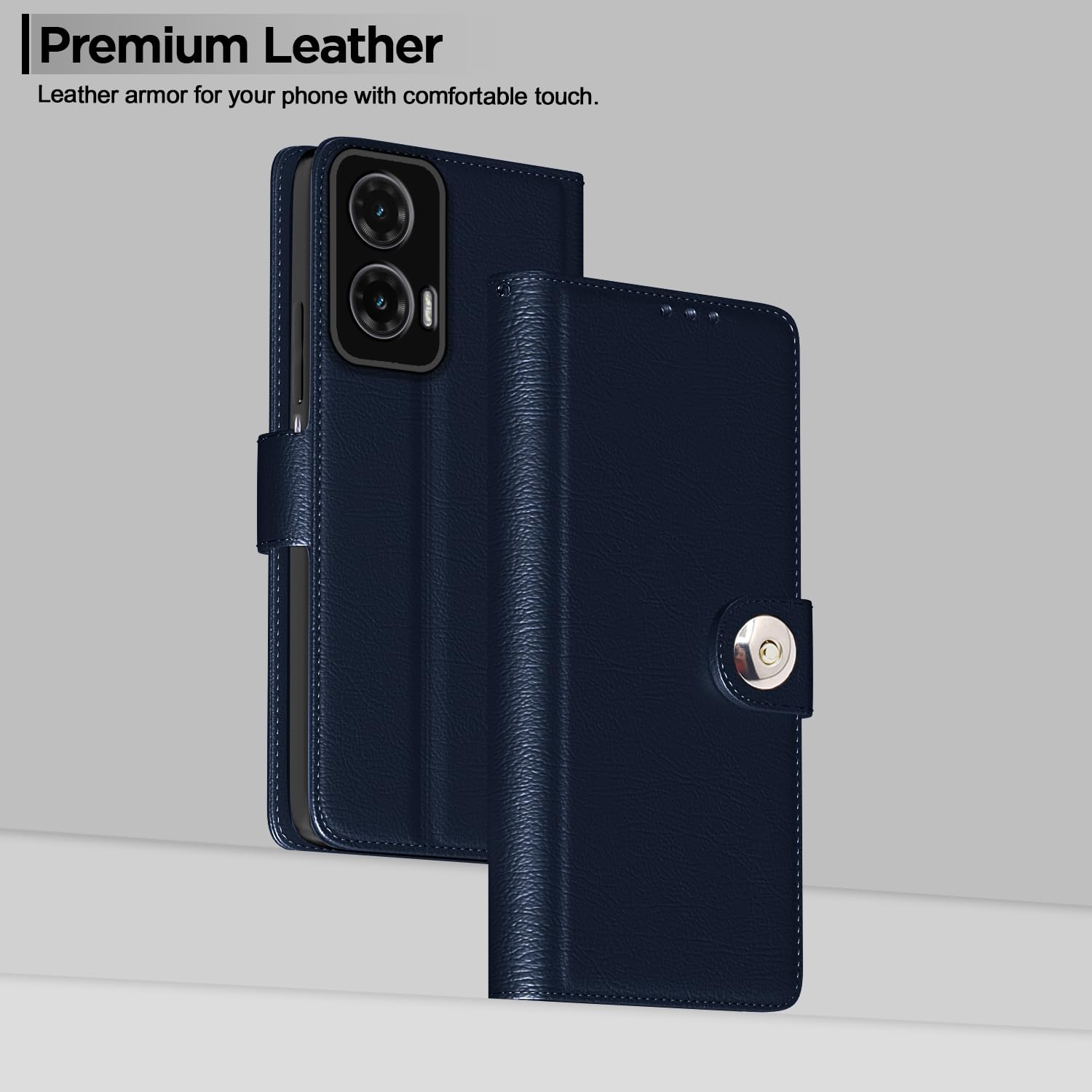 Pikkme Moto G35 5G Button blue flip case – photo 2