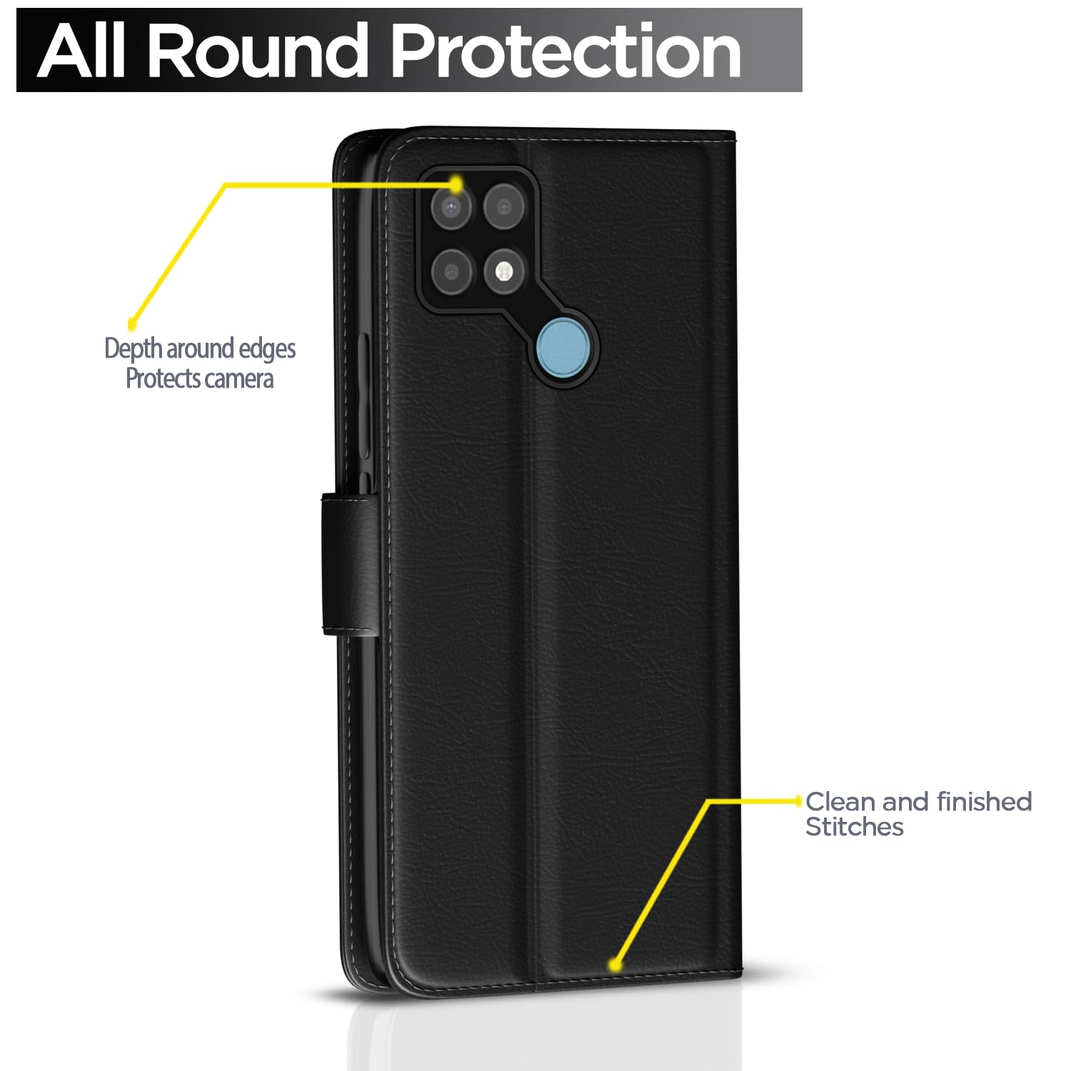 Pikkme black wallet flip cover for Oppo A15/A15s – photo 4