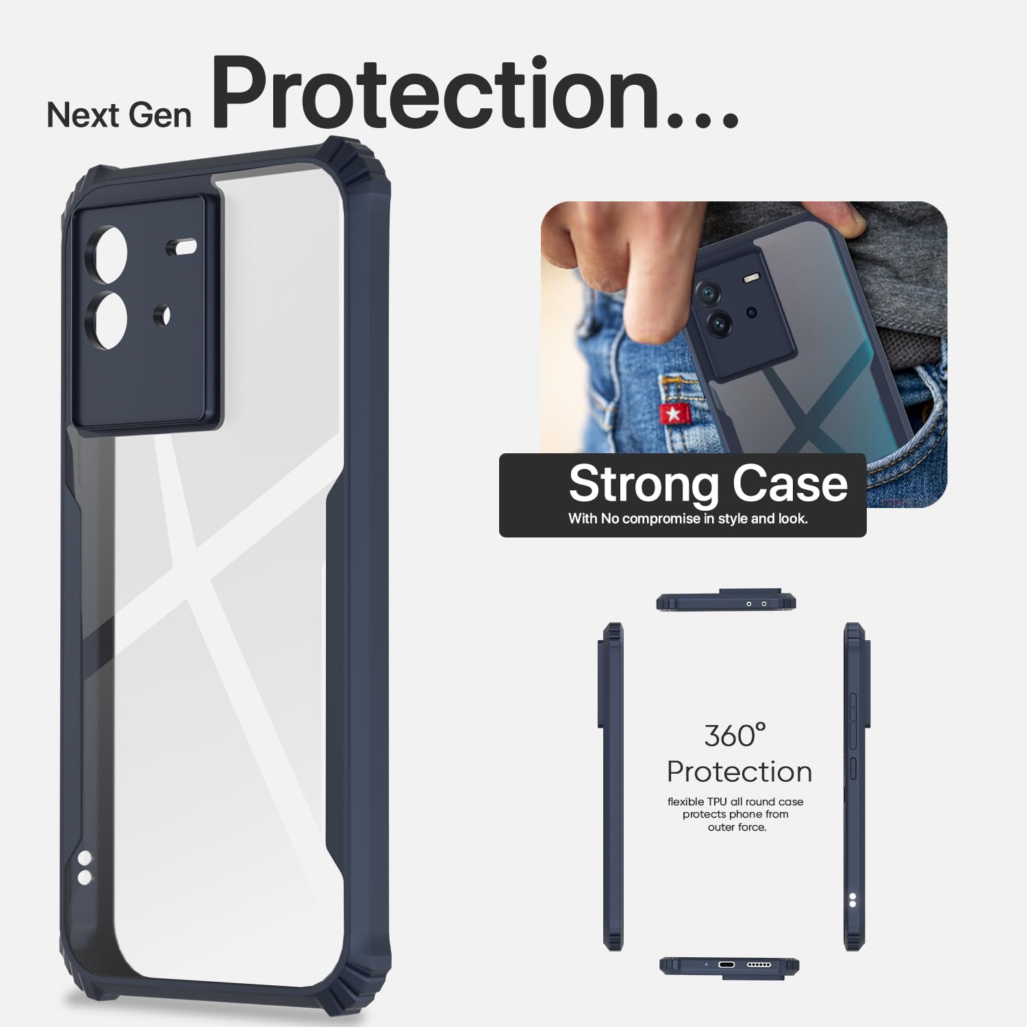 Pikkme iQOO Neo 6 5G Eagle Back Cover (Blue)