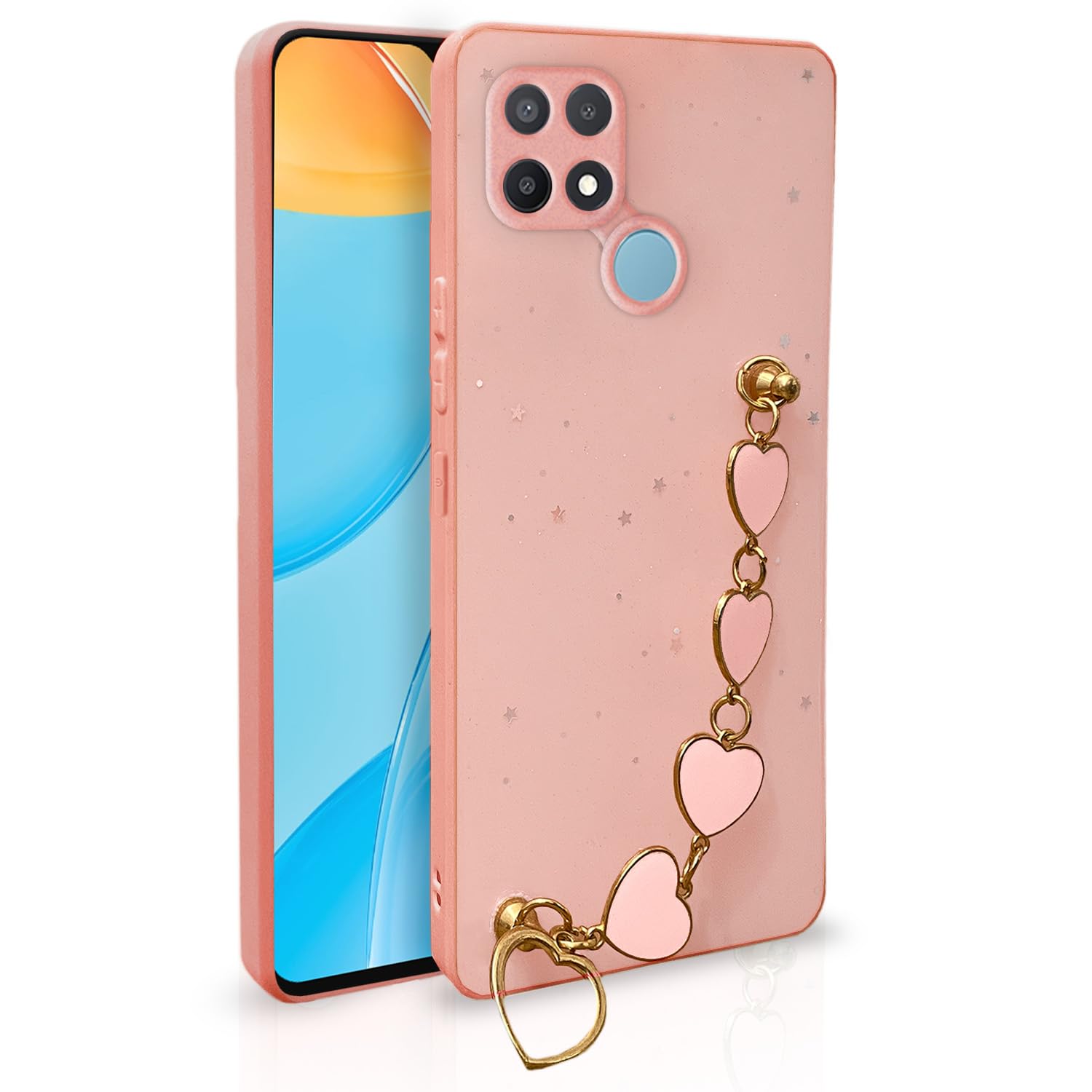 Pikkme pink Chain phone cover for Oppo A15/A15s