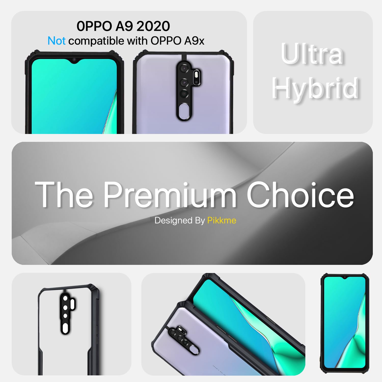 Pikkme Oppo A5 2020/A9 2020 Eagle Back Cover (Black)
