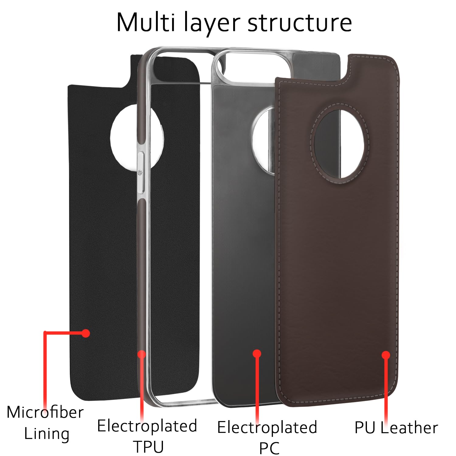 Pikkme iPhone 7 Plus/8 Plus Leatherback chrome coffee mobile cover – photo 2