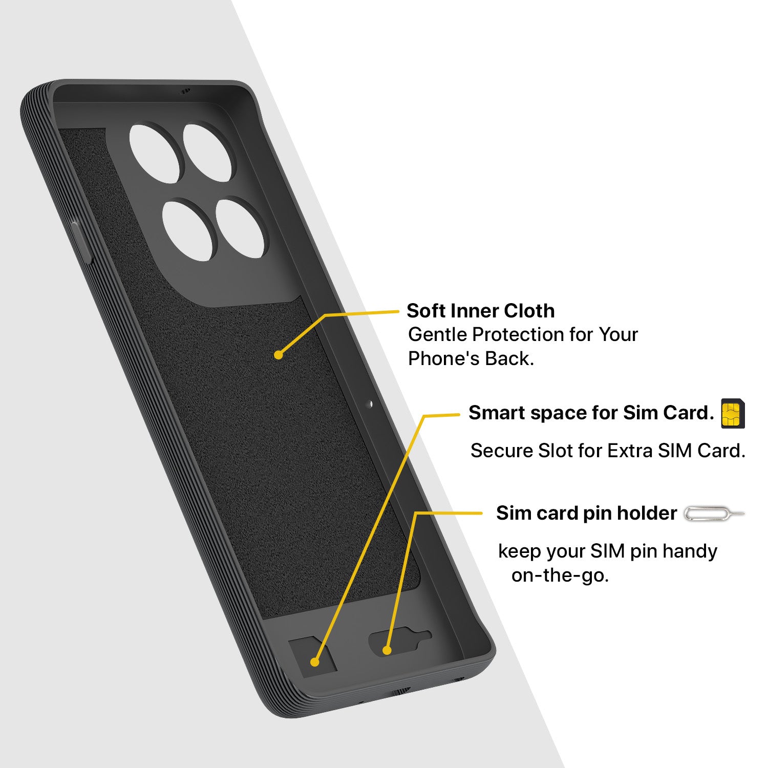 Pikkme Motorola Moto Edge 60 Pro 5G Shockproof Soft Flexible Gencase Back cover (Grey)