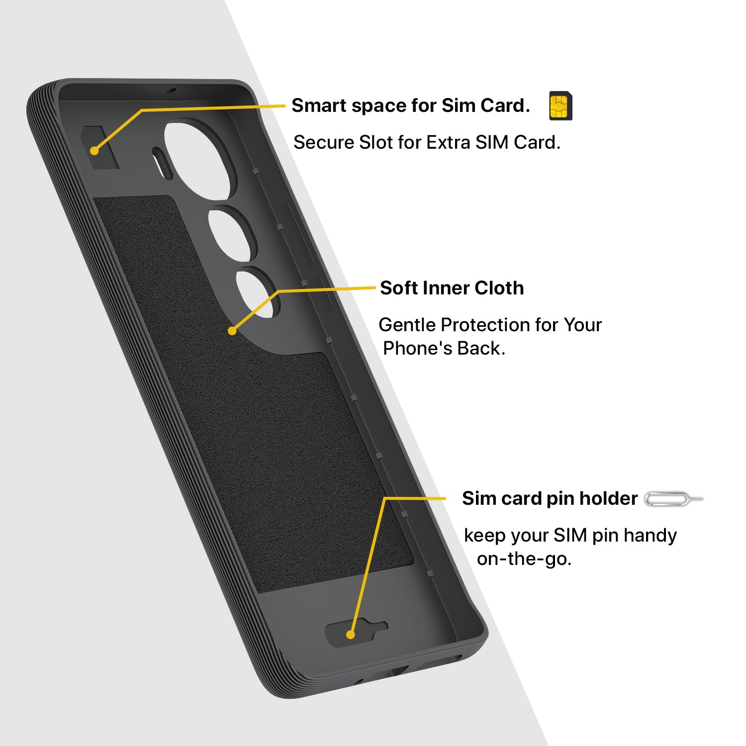 Pikkme Vivo Y400 Pro 5G Shockproof Soft Flexible Gencase Back Cover (Grey)
