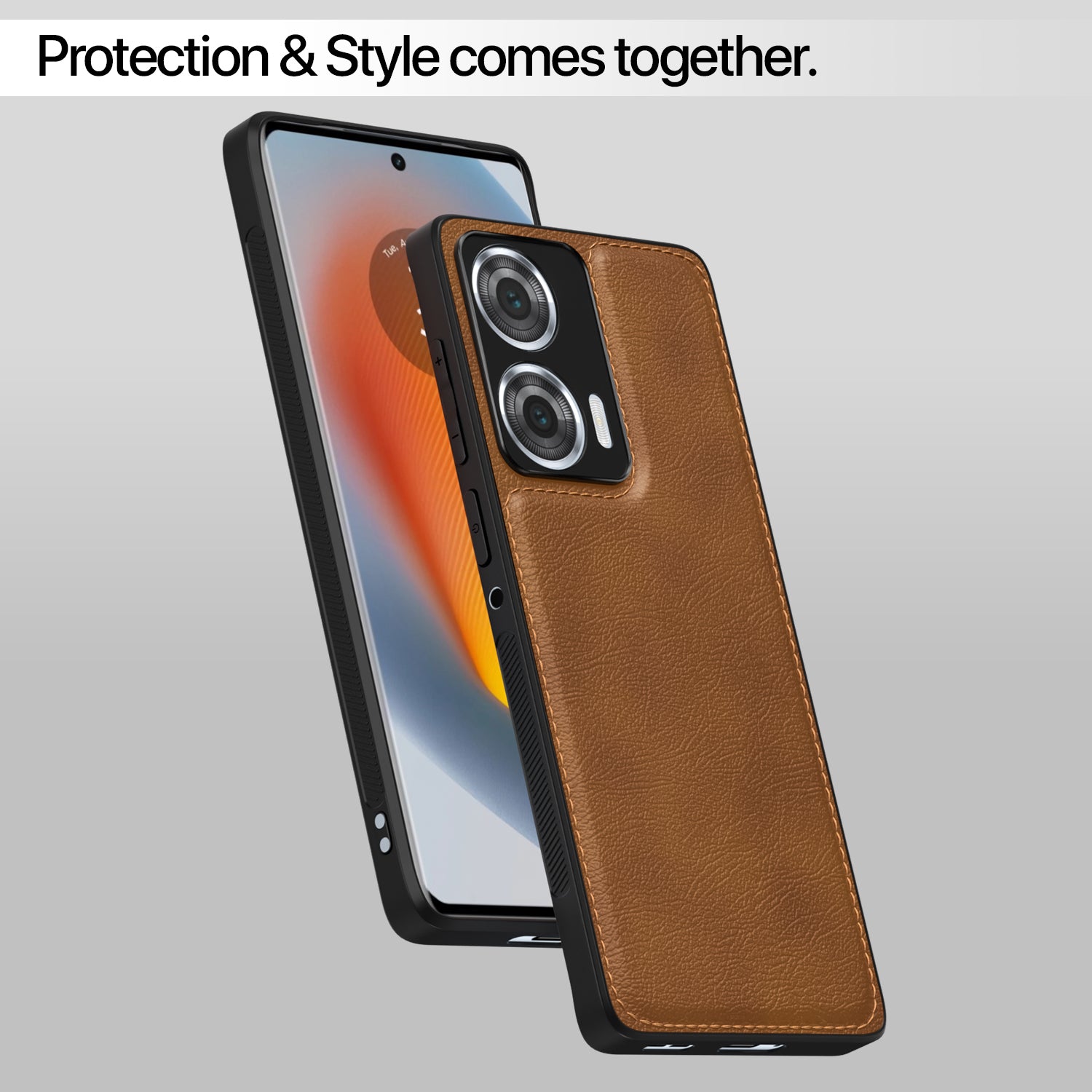 Pikkme Moto Edge 50 Fusion 5G Leather Back Case | Brown