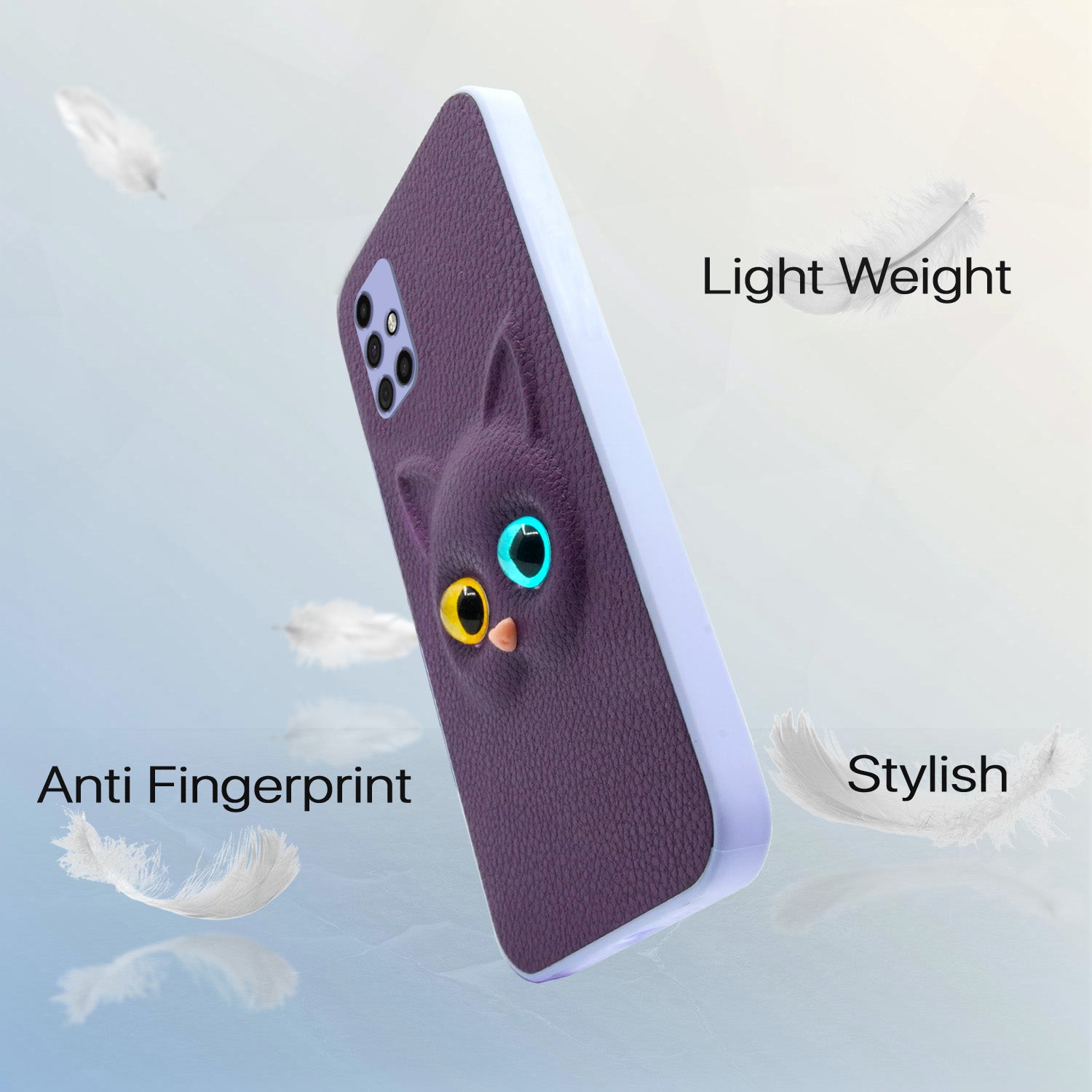 Pikkme Samsung Galaxy M31s Kitty Back Cover (Purple)