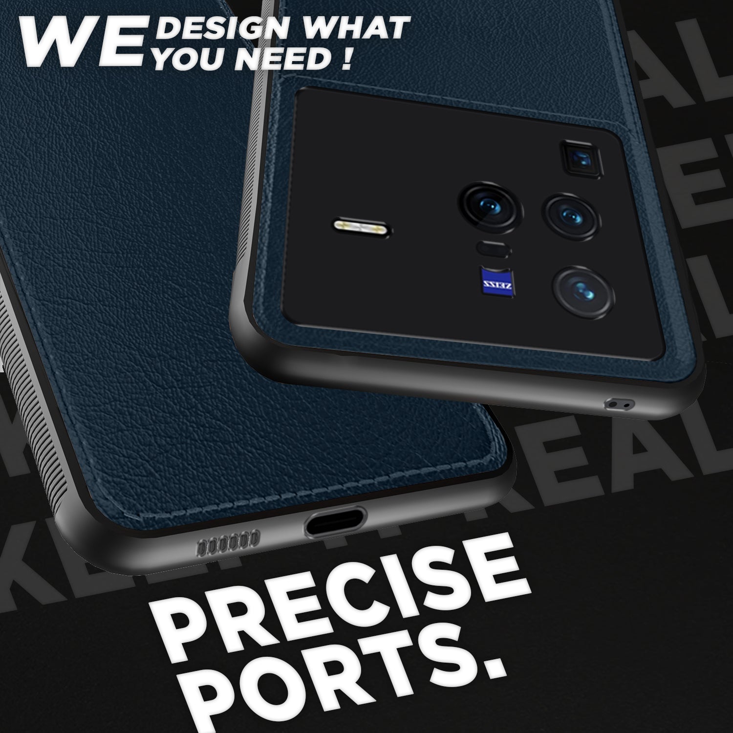 Pikkme Vivo X80 Pro Leatherback Back Case | Blue
