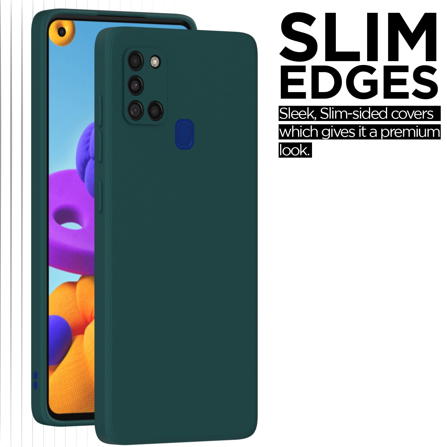 Pikkme Samsung Galaxy A21s Liquid Silicone Back Cover | Green