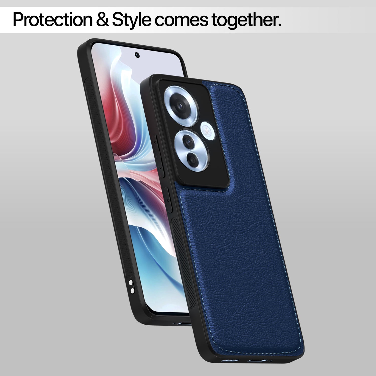 Pikkme Moto Edge 50 5G Leather Back Case | Blue
