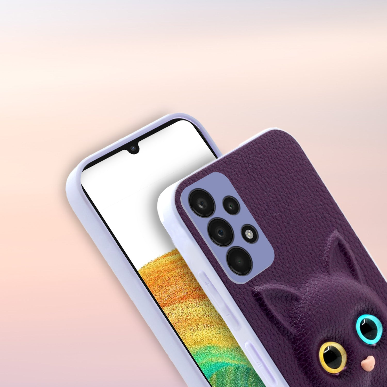 Pikkme Samsung Galaxy A33 5g Kitty Back Cover (Purple)