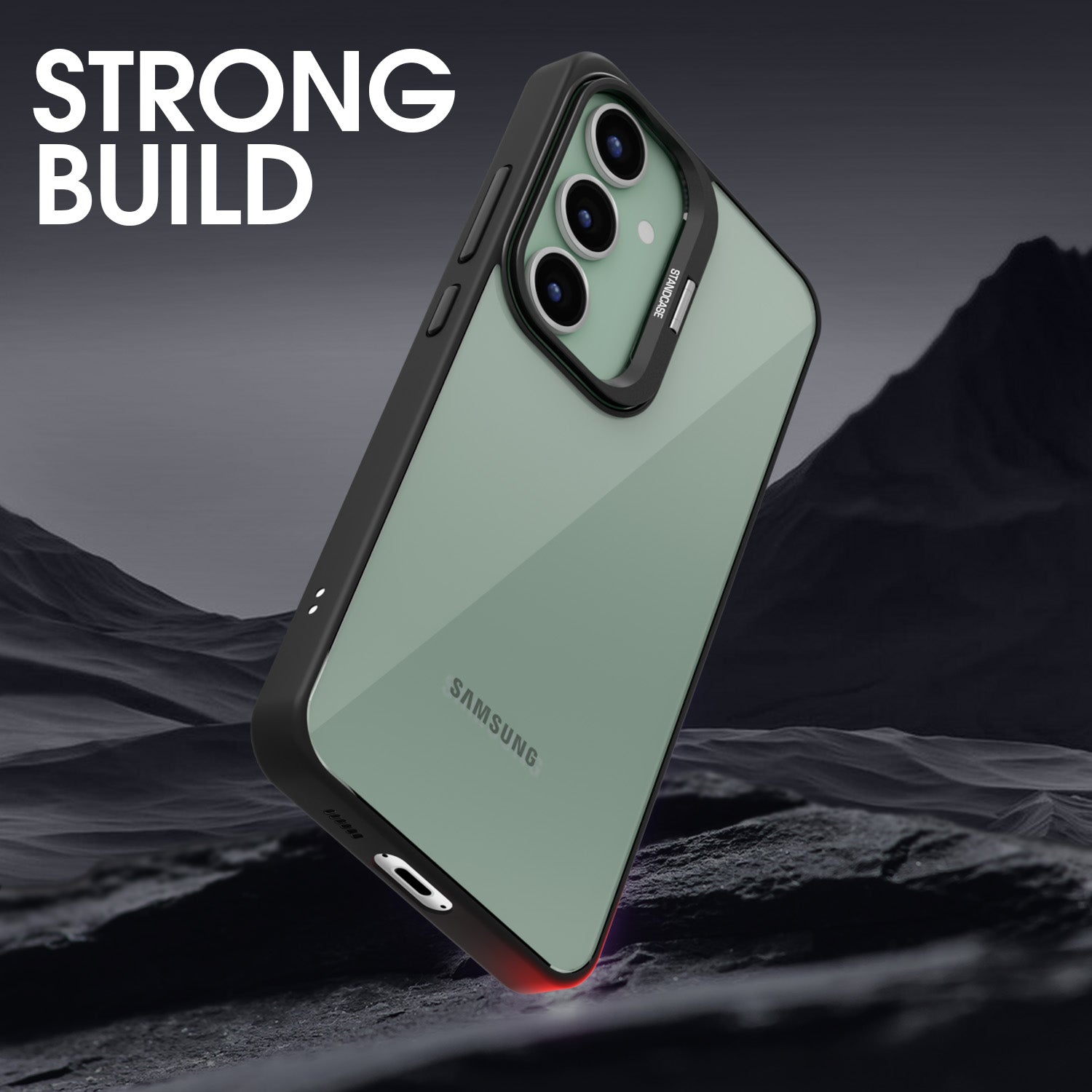 Pikkme Samsung Galaxy S23 FE 5G Bracket Standcase Back Cover (Black)