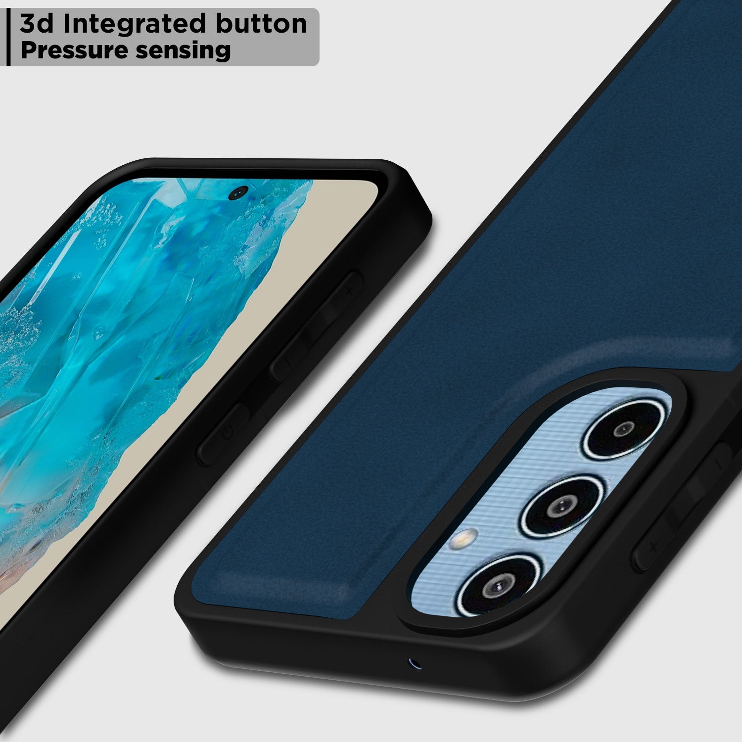 Pikkme Samsung Galaxy M35 5G Premium Leatherback Case (Blue)