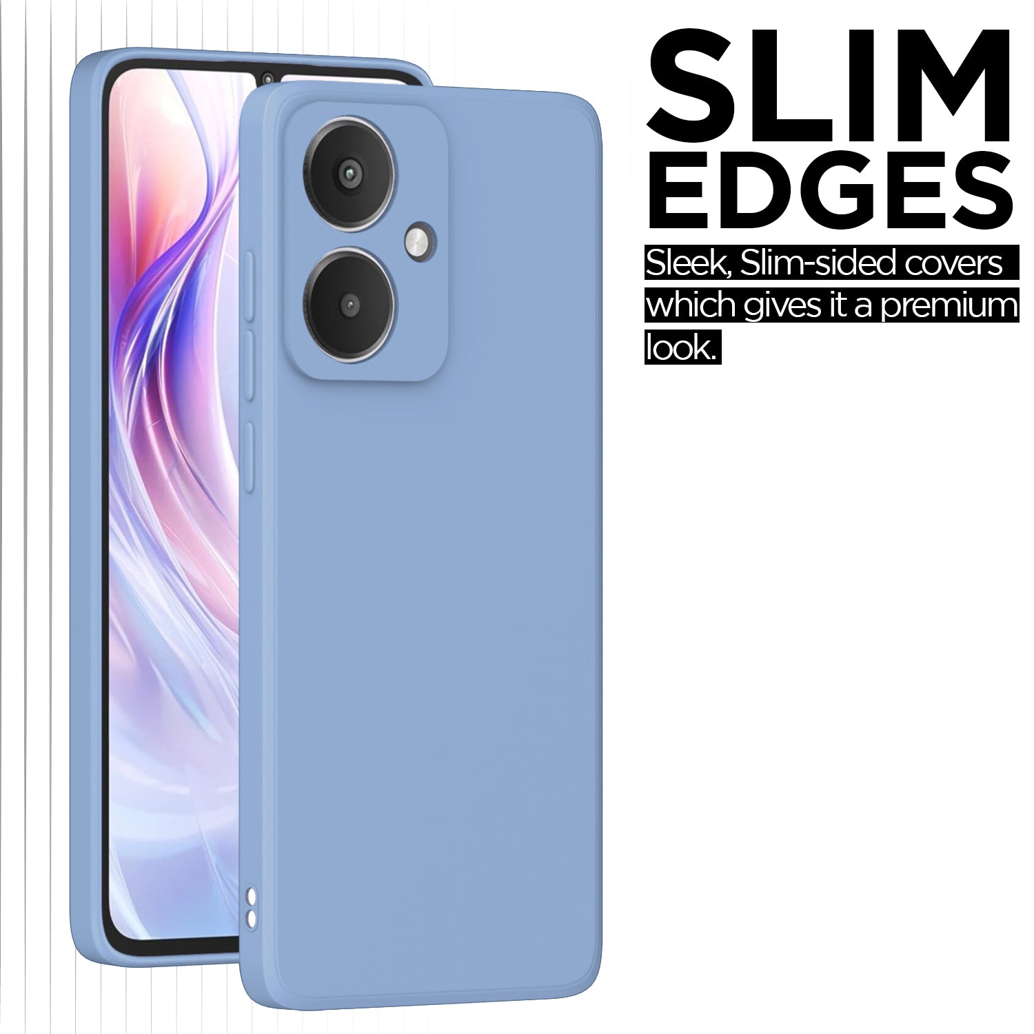 Pikkme Redmi 13C 5G Soft Matte Liquid Silicone Back Cover (Aqua Blue)