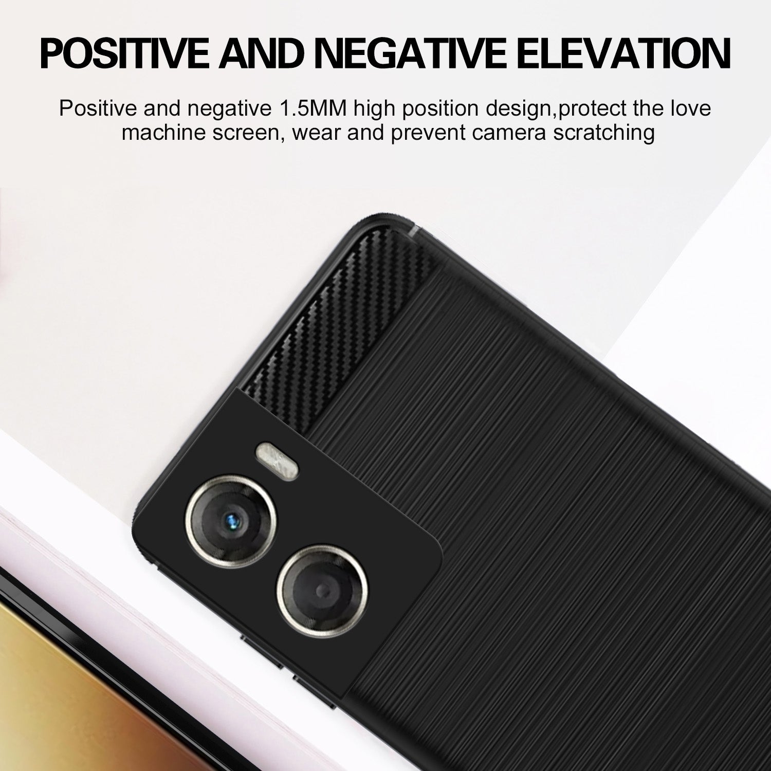 Pikkme Motorola Moto G06 Power Hybrid Carbon Fiber Back Cover (Black)