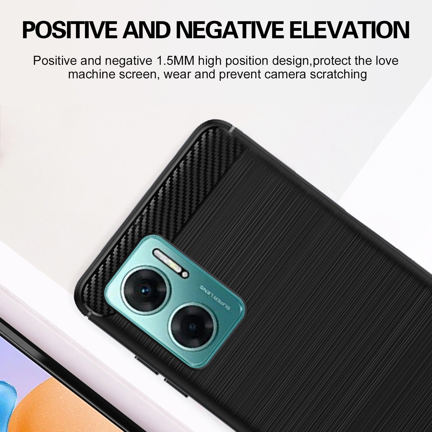 Pikkme Redmi 11 Prime 5G Carbon Fibre Black Cover (Black)