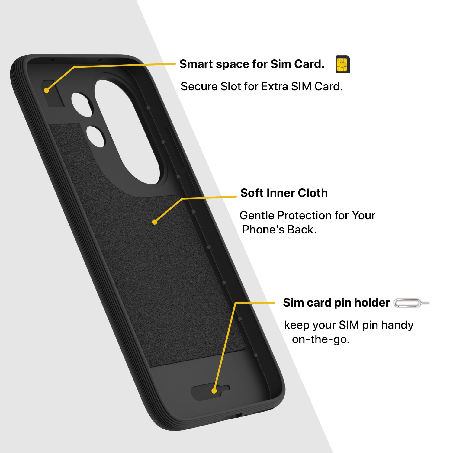 Pikkme Vivo X200 Fe 5G Shockproof Soft Flexible Gencase Back cover (Black)