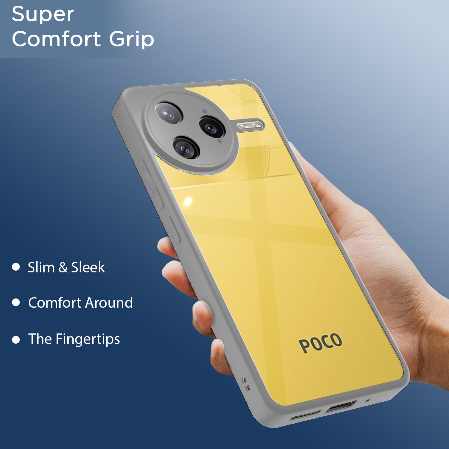 Pikkme Poco F7 Ultra 5G Eagle 2 Shockproof Sleek Hybrid Armor Back Cover (Grey)