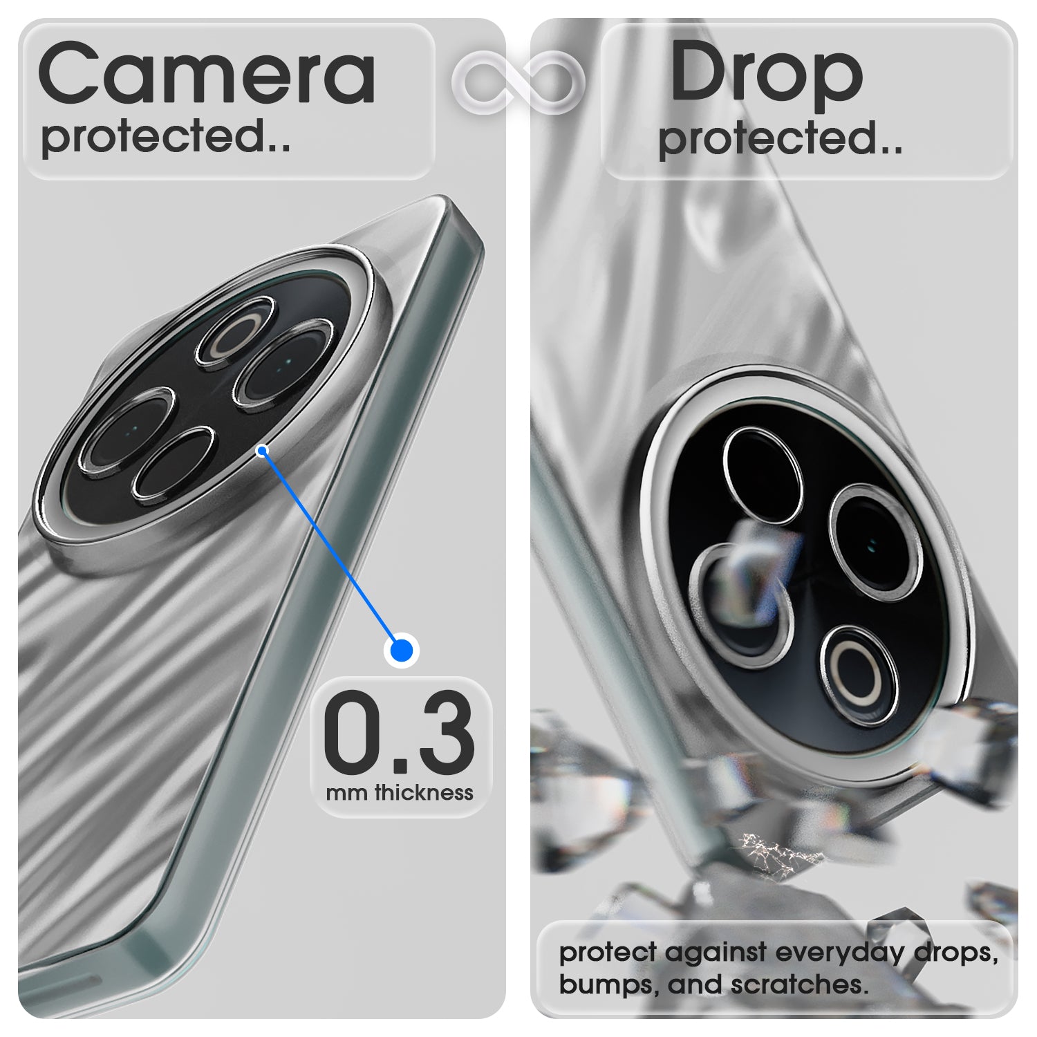 Pikkme Vivo Y300 Pro 5G Swirl Design Silver Forest Back Cover (Silver)